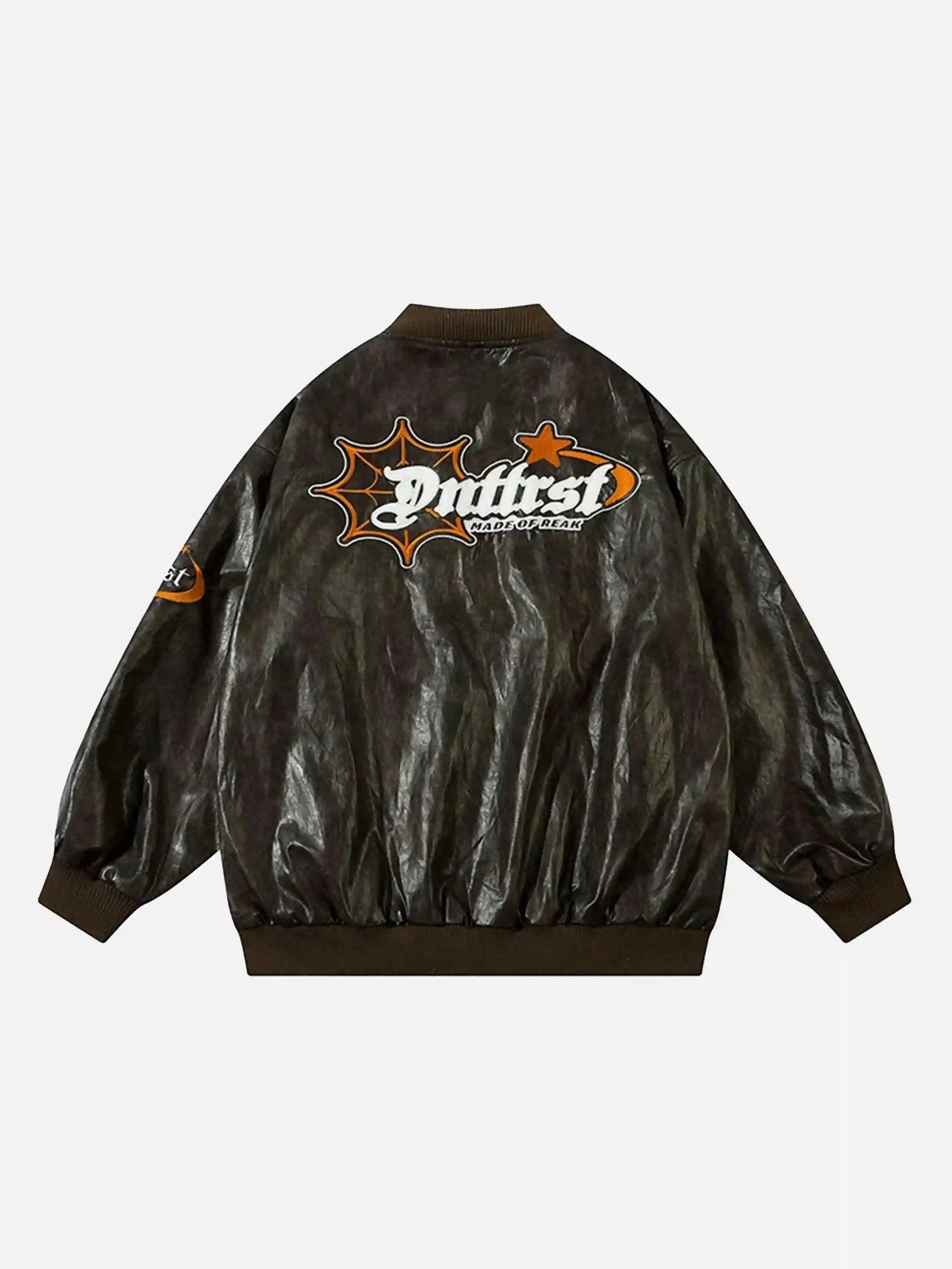 Disguisen American Retro Wax Motorcycle Baseball Jacket