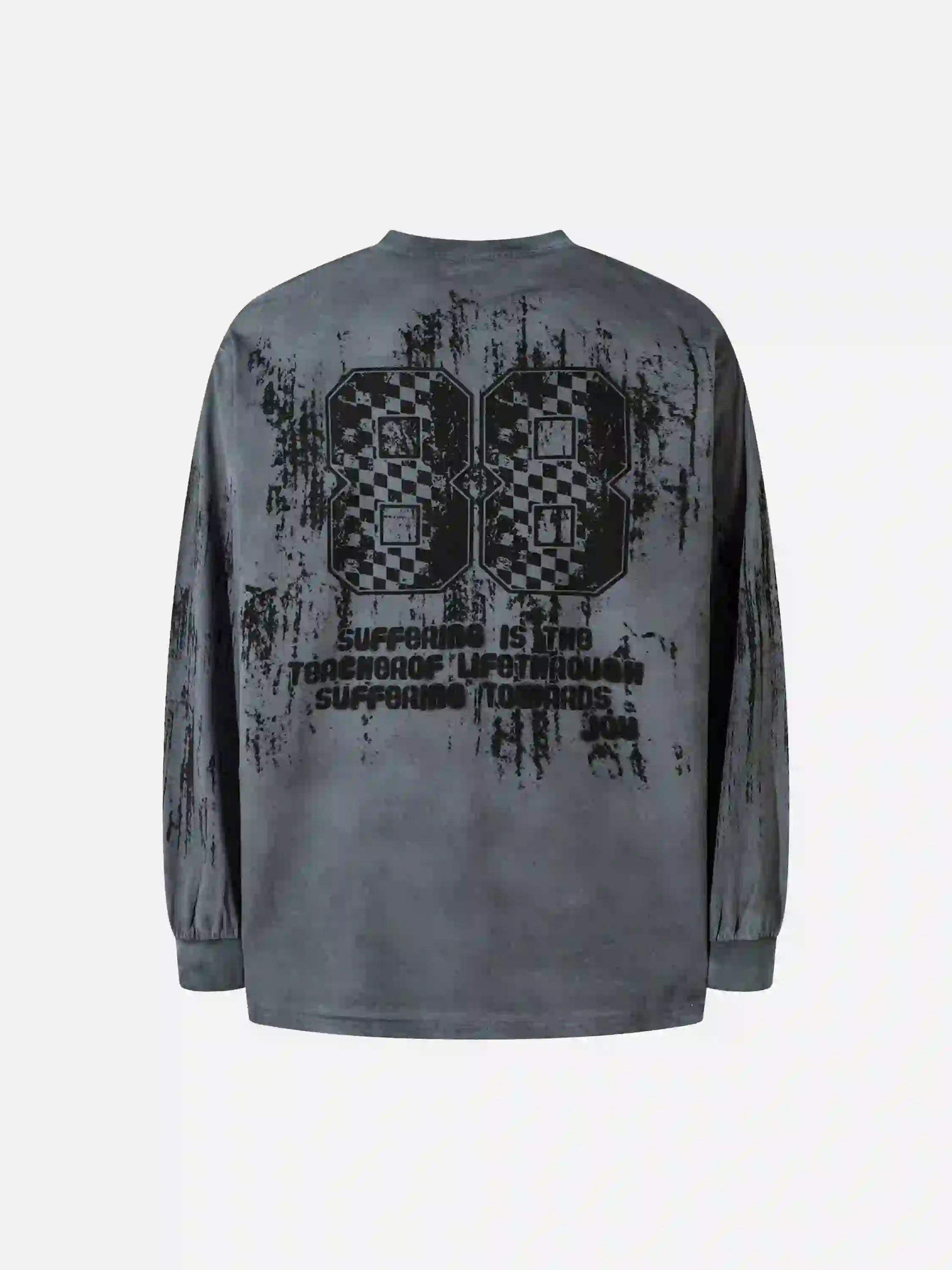 Disguisen American Style Paint Print Long Sleeve T-Shirt