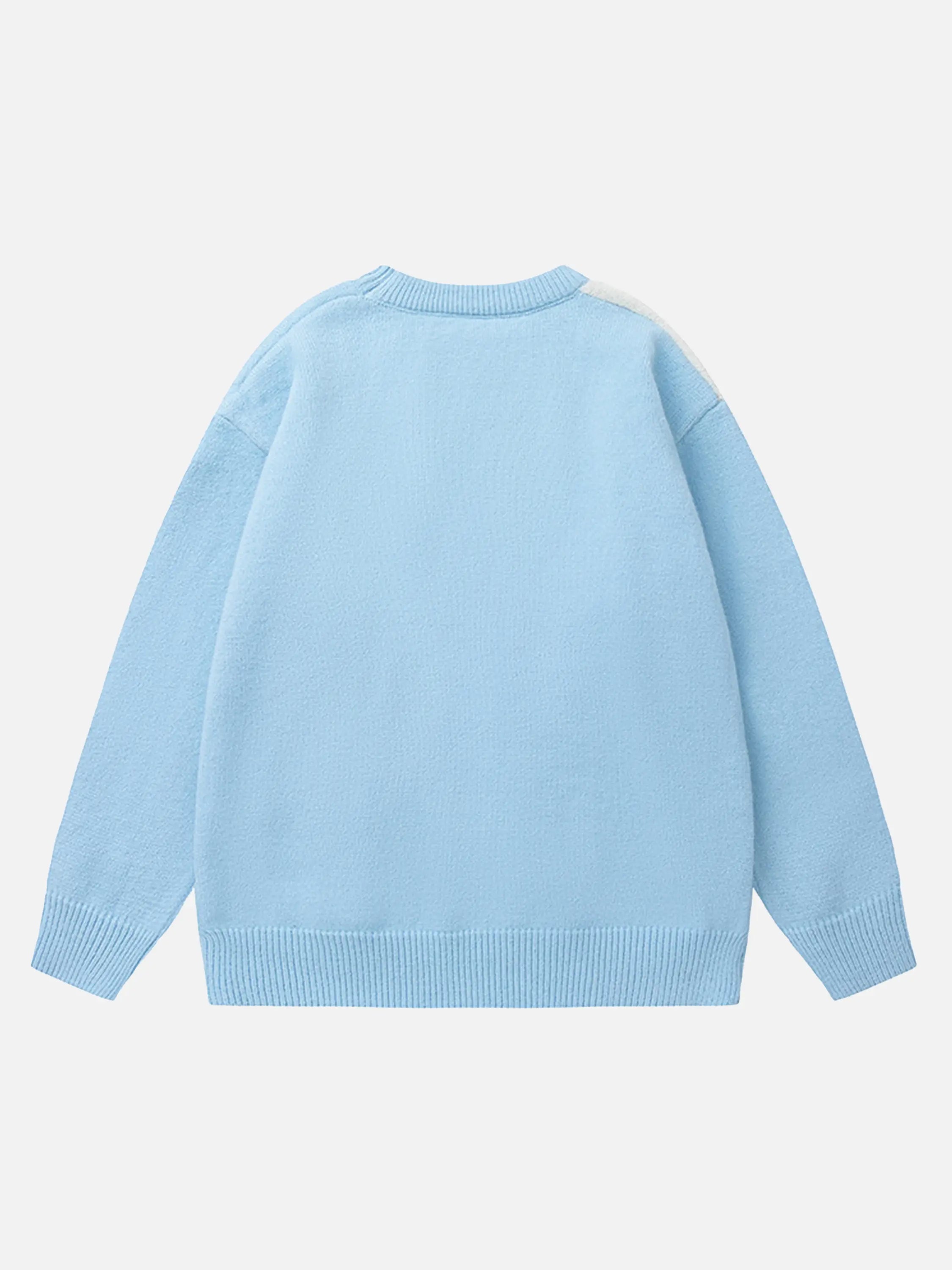 Cartoon Cat Club Jacquard Sweater