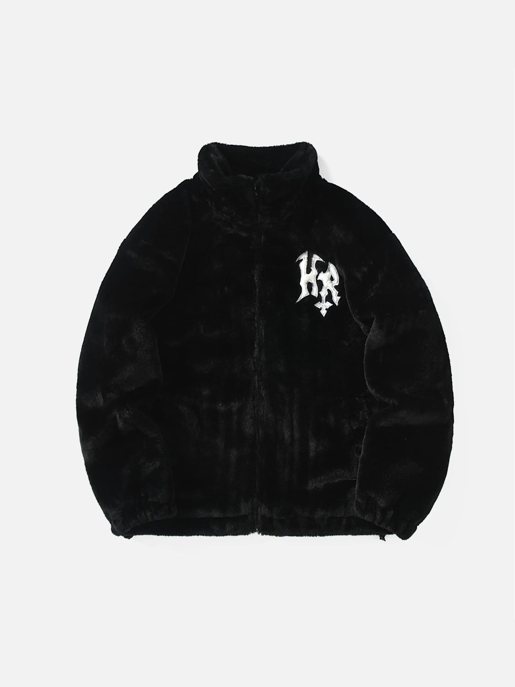 Plush Monogram Embroidered Coat