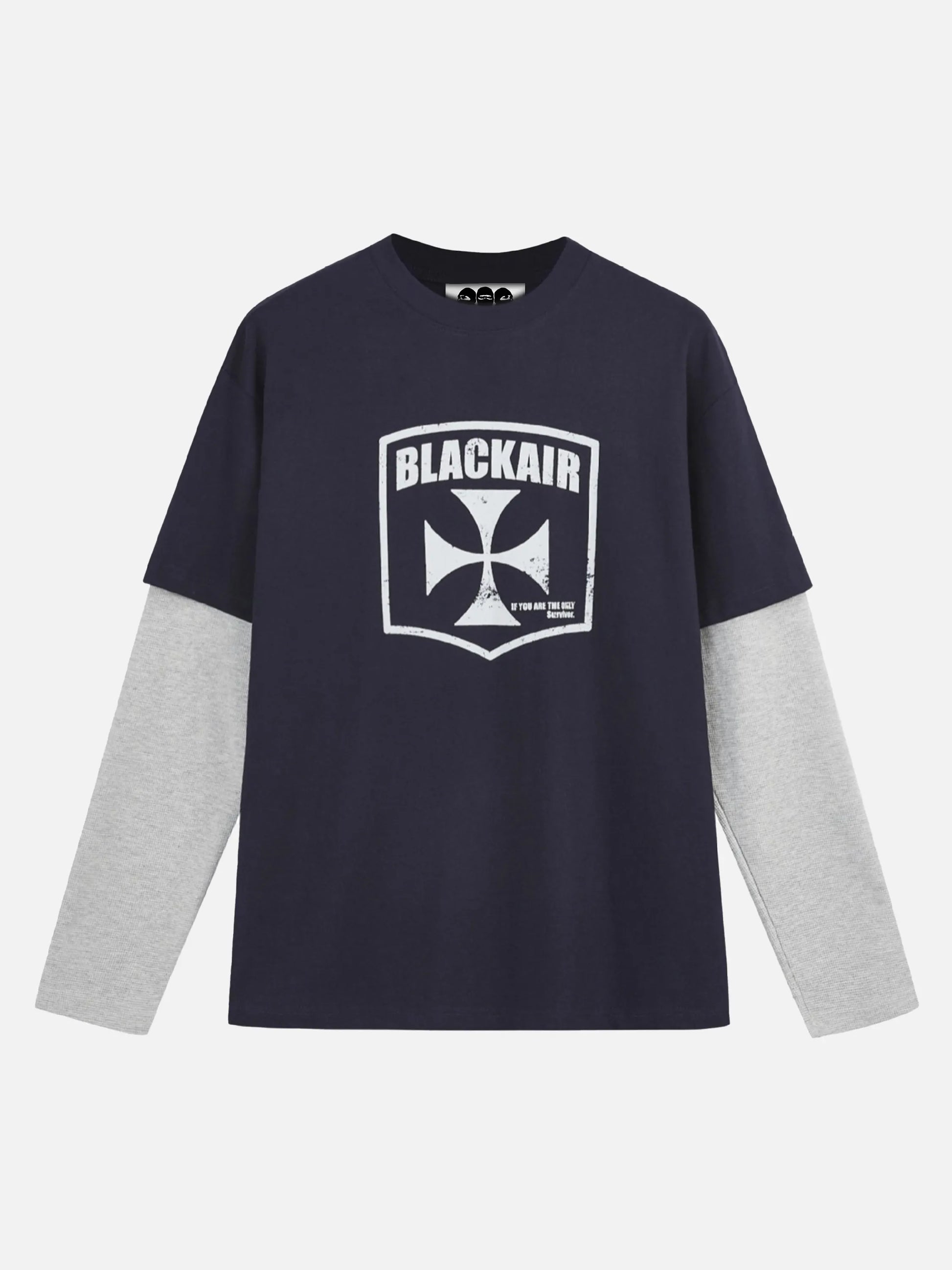 Disguisen American Waffle Faux Two-Piece Long-Sleeved T-Shirt