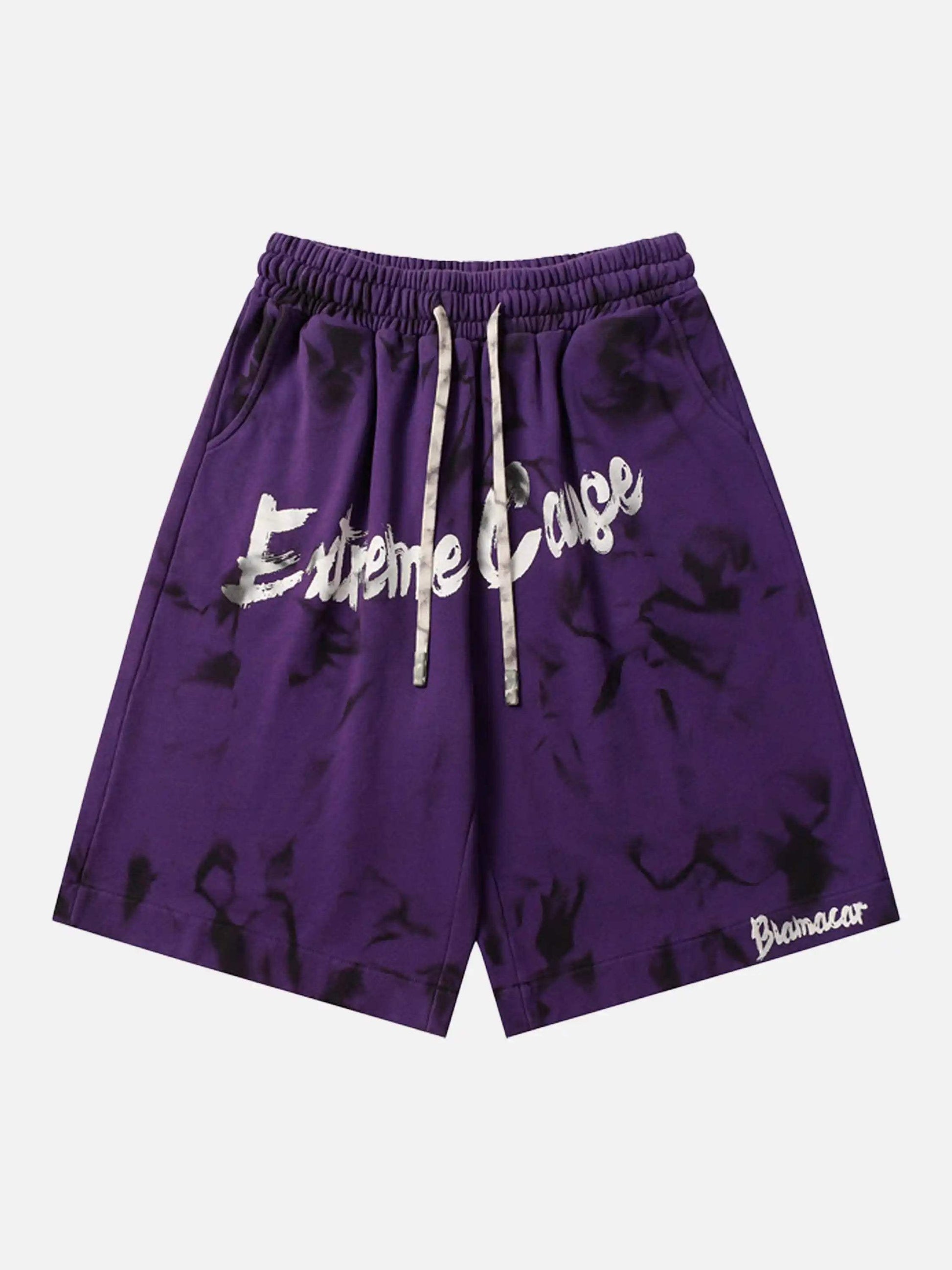 Disguisen Vintage Dirty Elastic Drawstring Loose Shorts