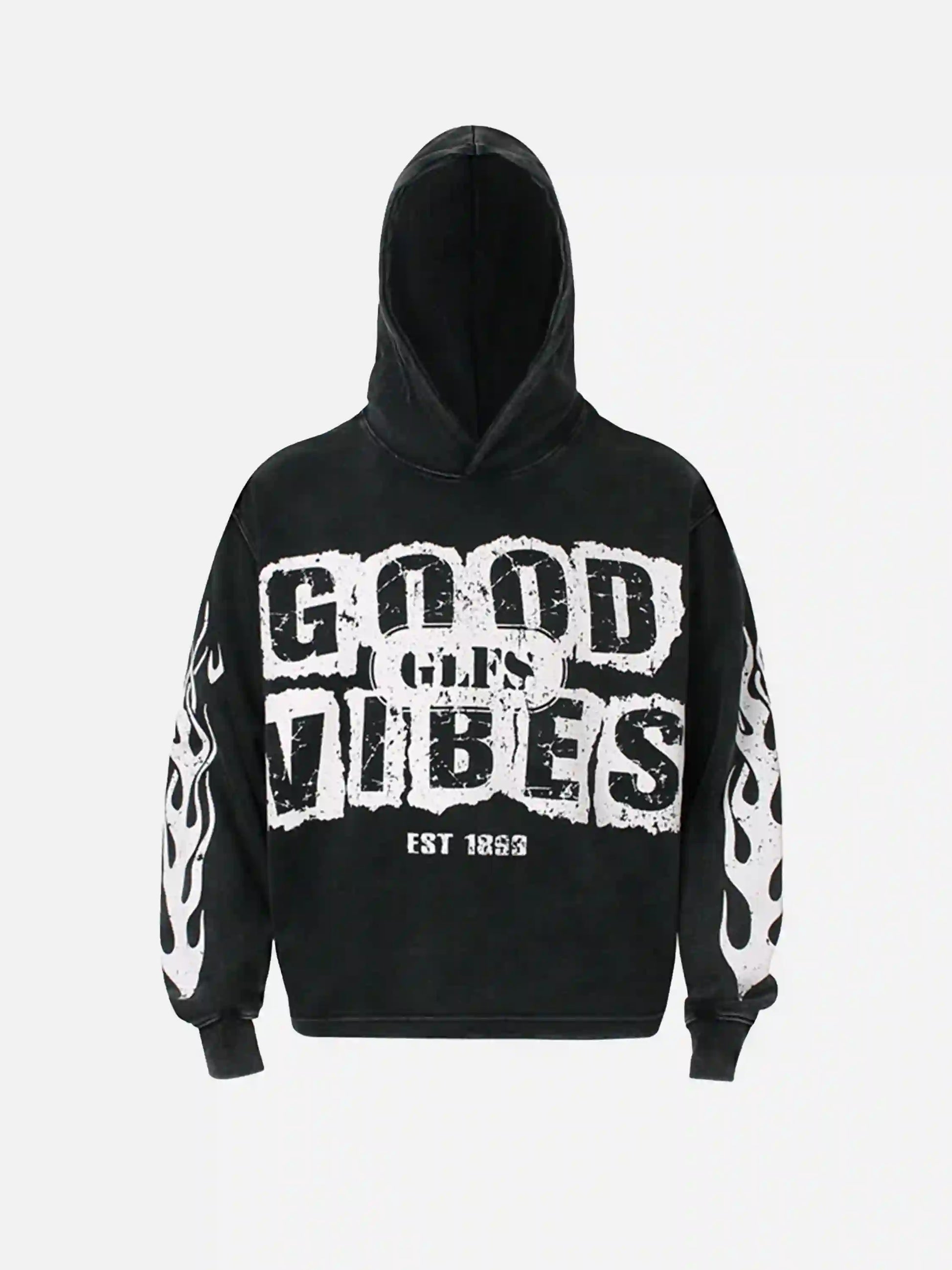 Disguisen Vintage Washed Letter Print Hoodie