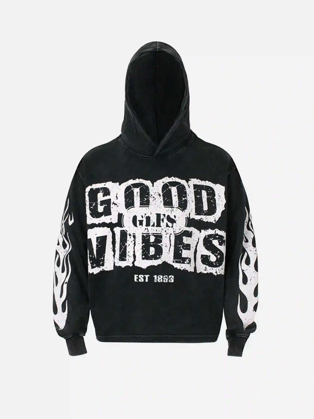 Disguisen Vintage Washed Letter Print Hoodie