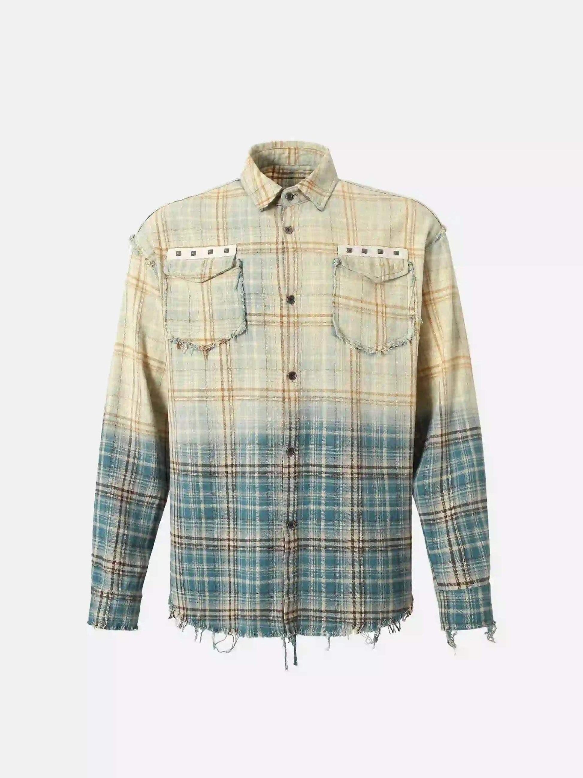 Disguisen Street Style Raw Edge Long Sleeve Shirt