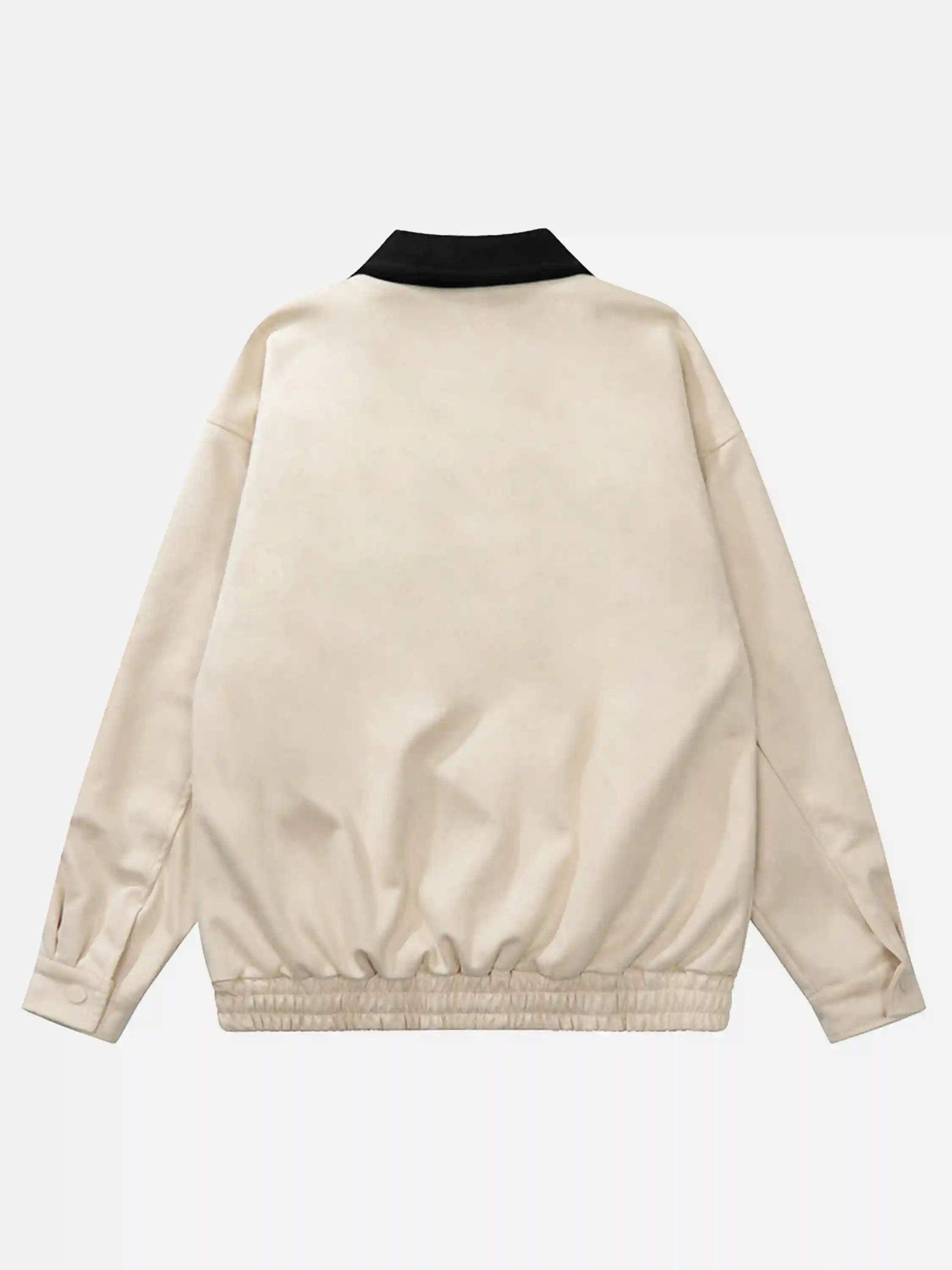 Disguisen Hip Hop Star Embroidery Contrast Lapel Jacket