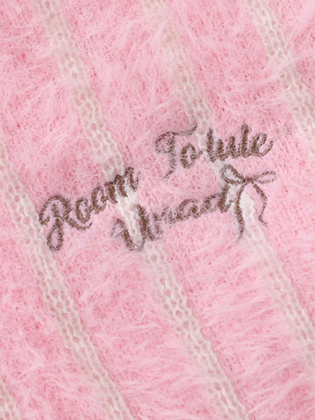 Disguisen Mohair Polo Collar Stripe Sweater