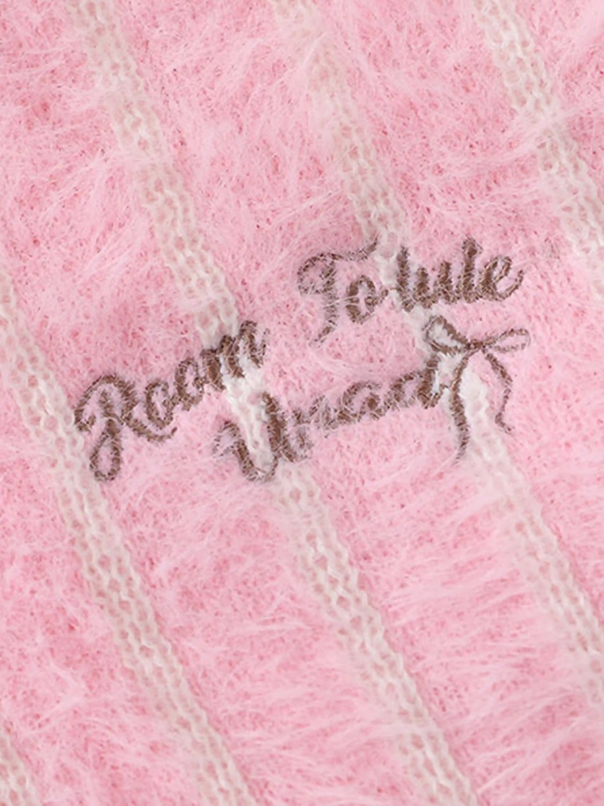 Maglione a righe con colletto polo in mohair Disguisen