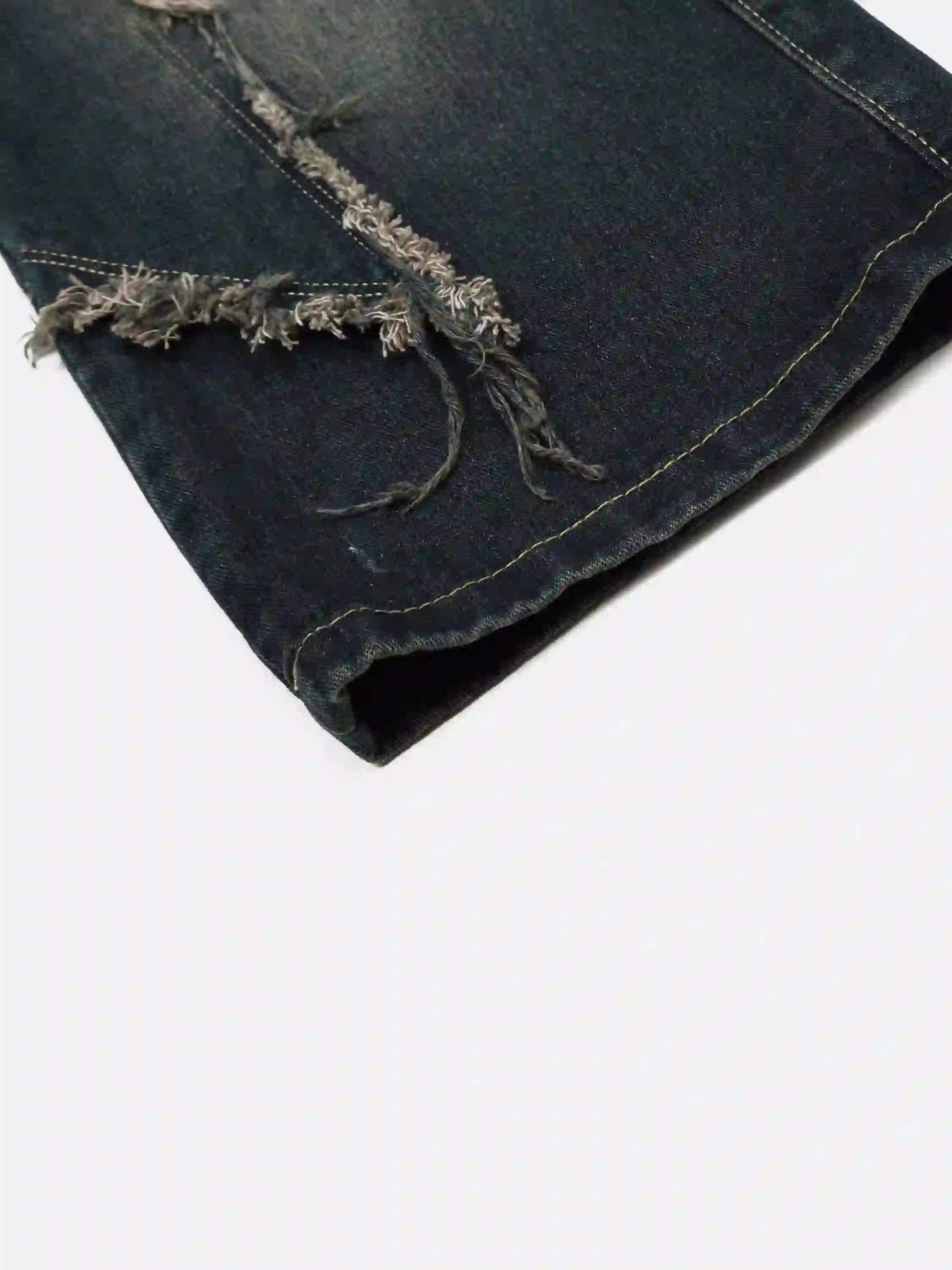 Multi-Pocket Star Patchwork Jeans