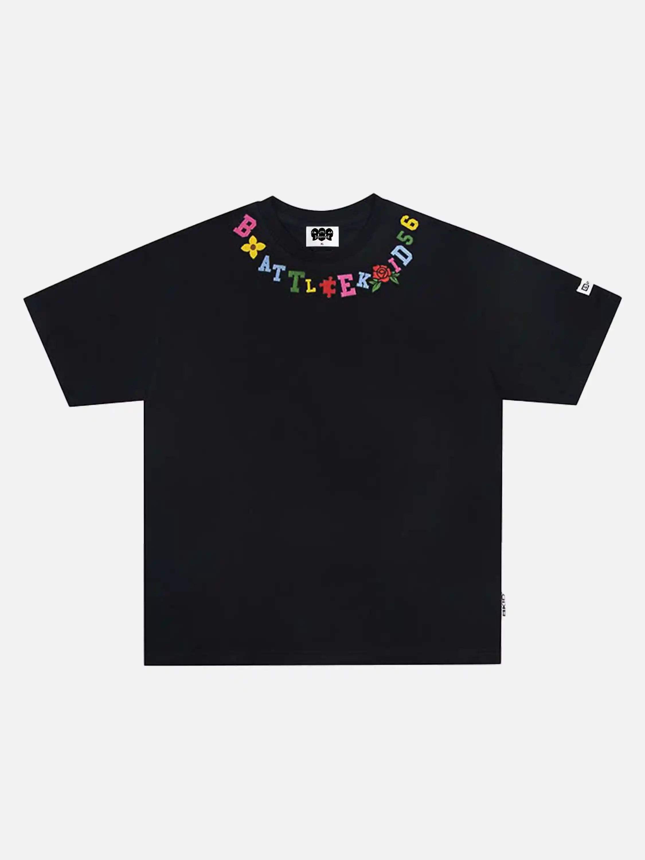 Disguisen Colorful Letter Embroidered T-Shirt