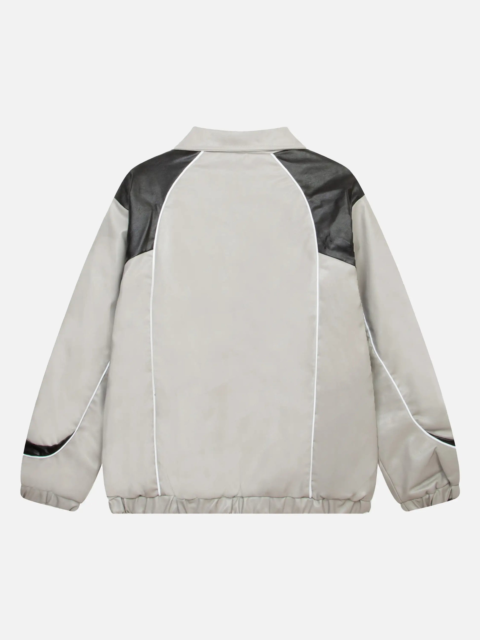 Disguisen Street Embroidery PU Leather Racing Jacket