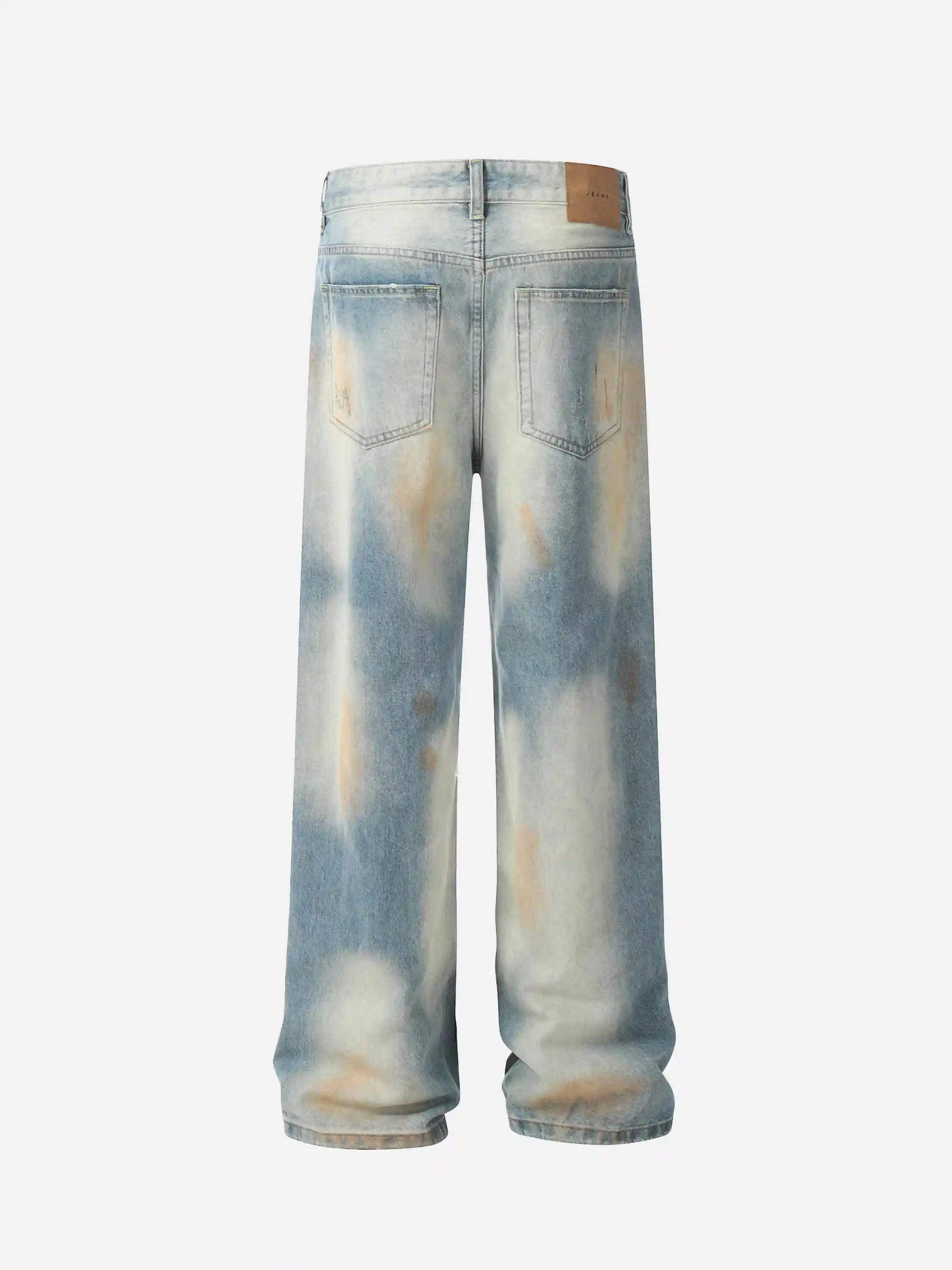 Disguisen Street Distressed Industrial Style Straight Jeans