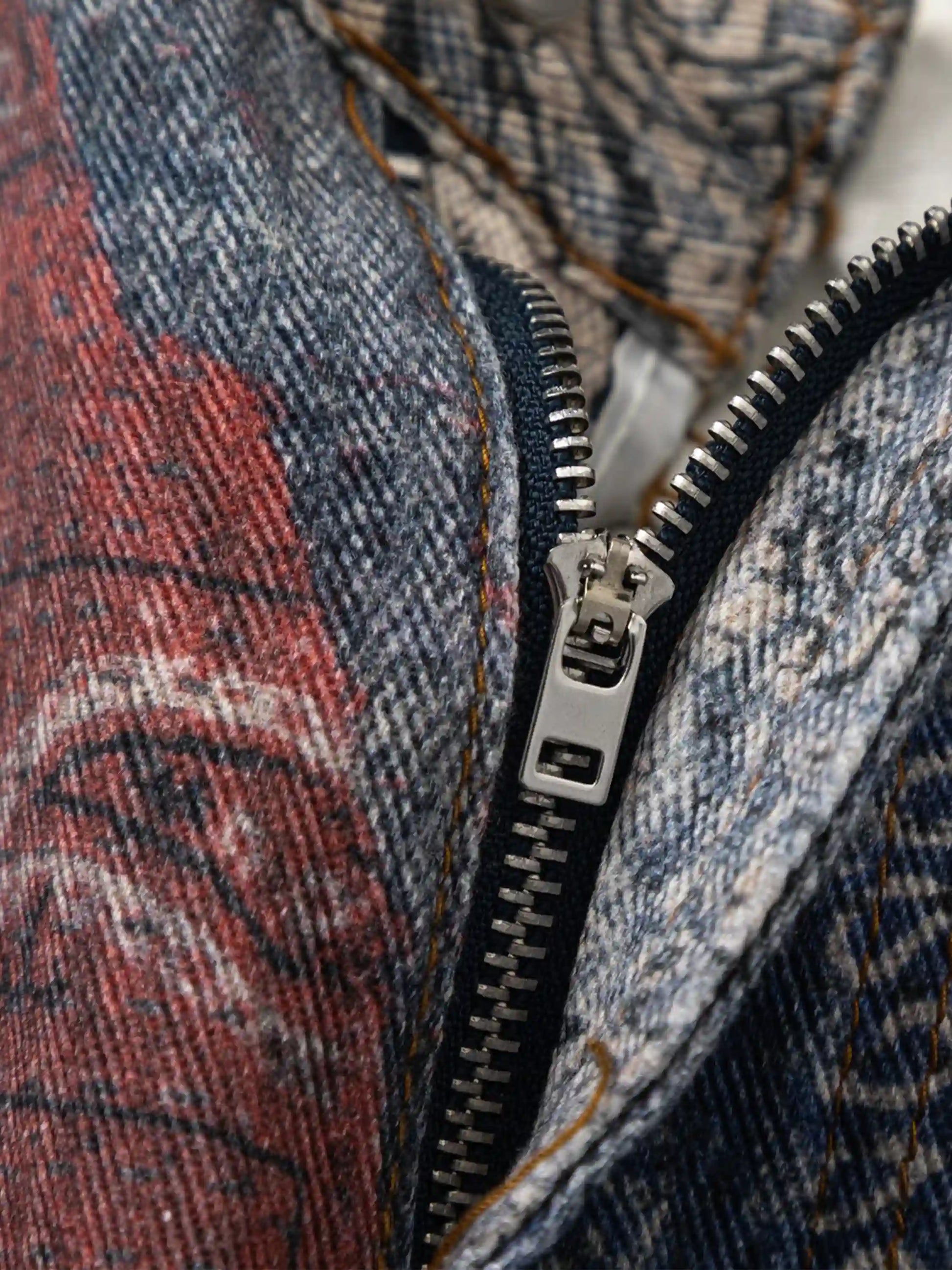 Cashew Flower Digital Printed Imitation Jeans