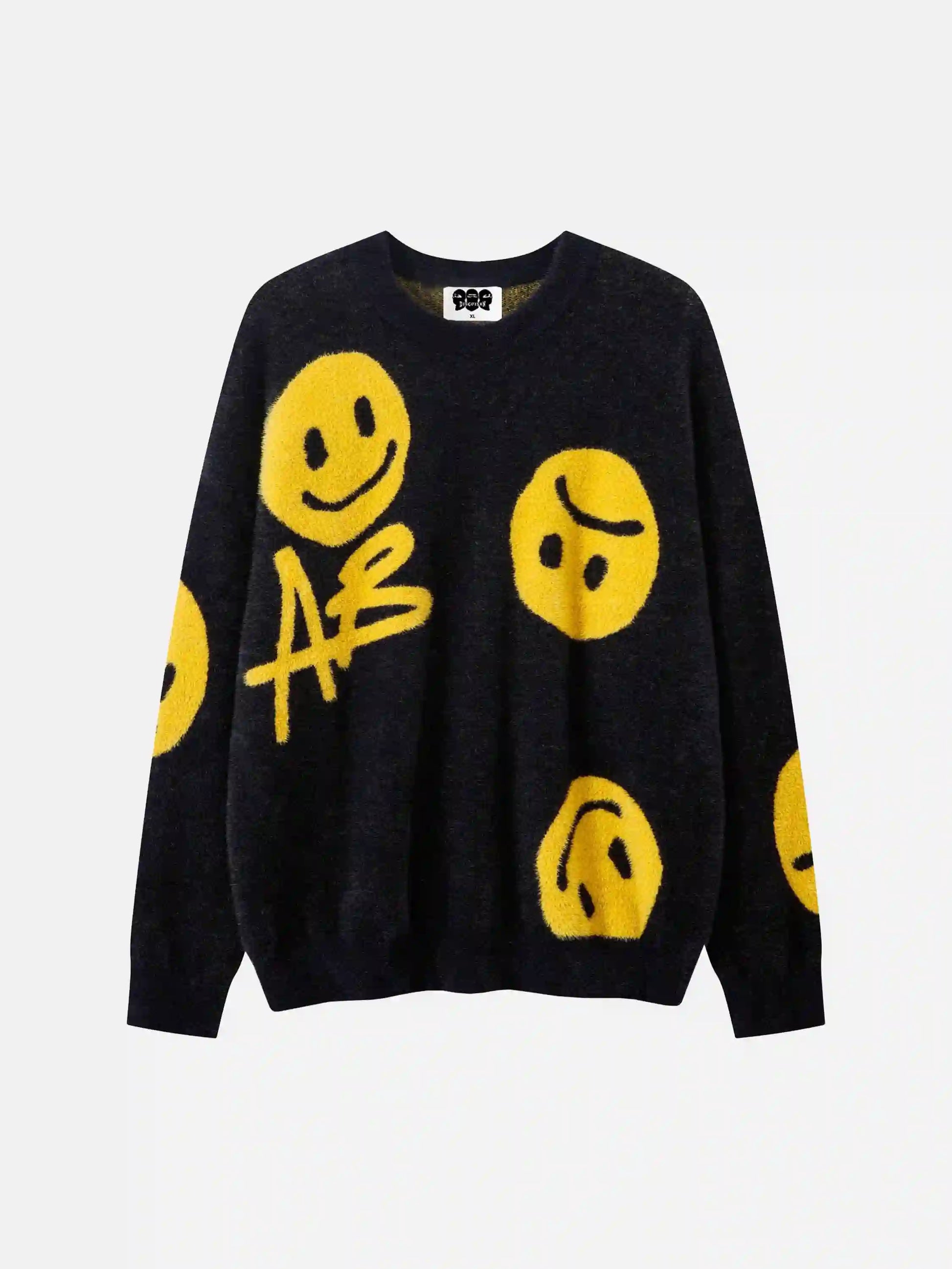 Disguisen Vintage Contrasting Smiley Face Sweater