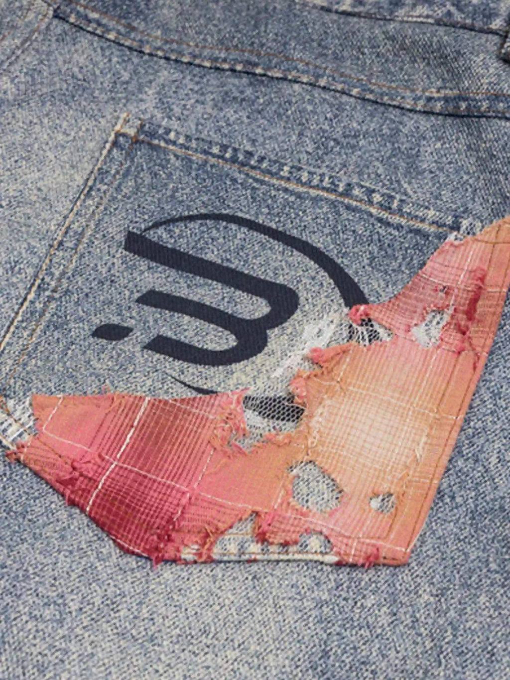 Disguisen Retro Patchwork Street Jeans