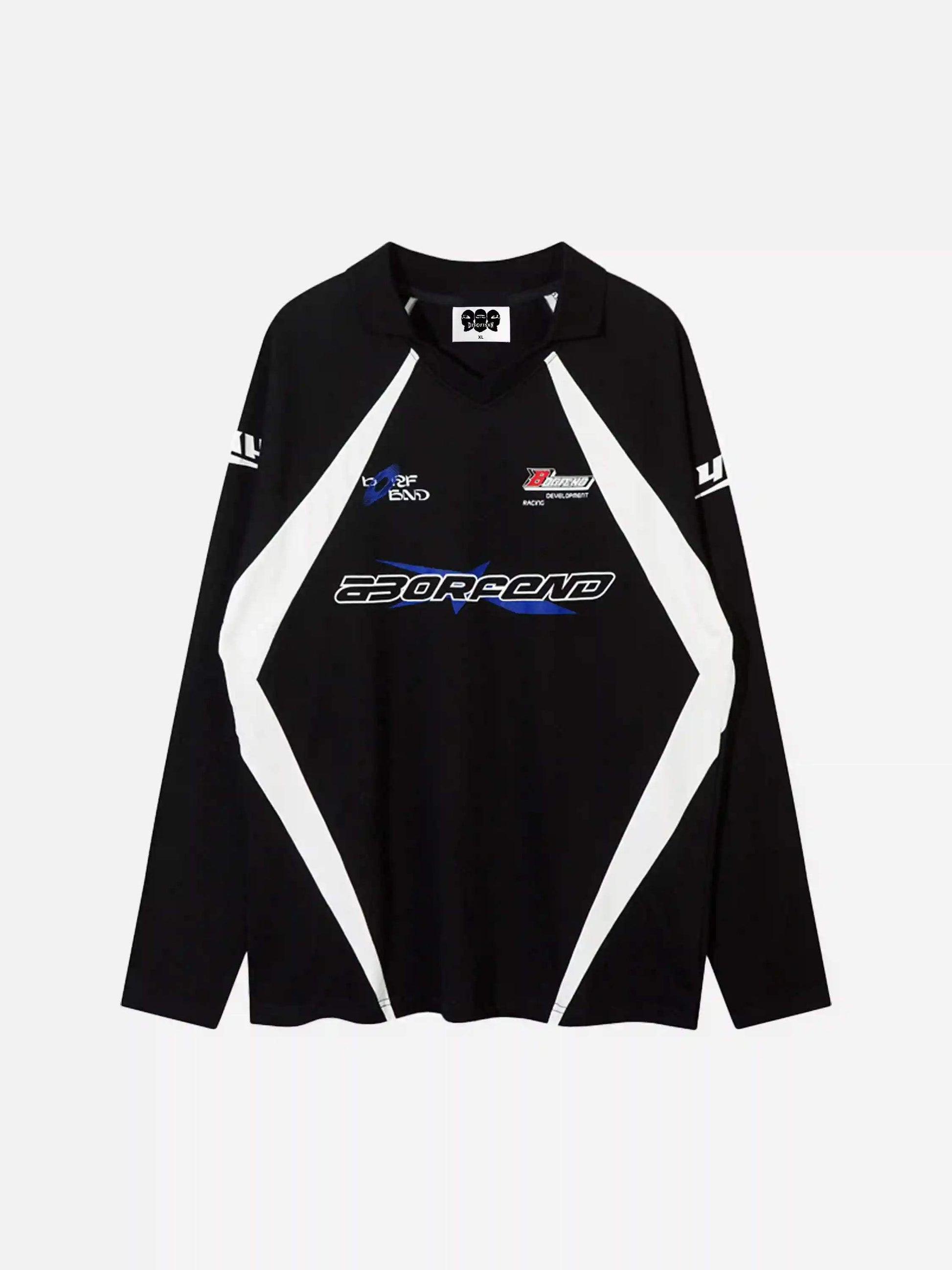 Disguisen Bockore Hip-Hop Lapel Long-Sleeved T-Shirt