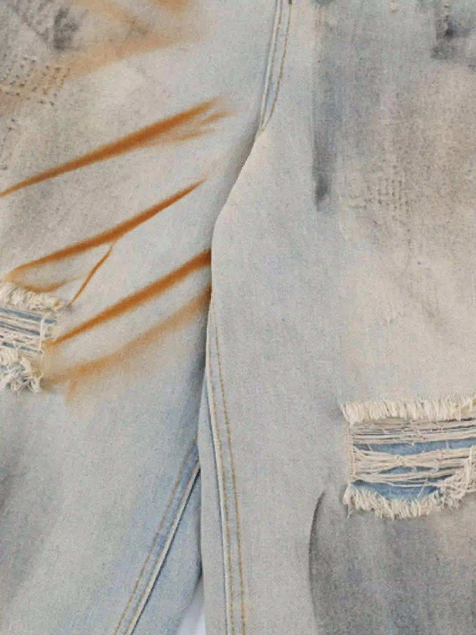Disguisen High Street Yellow Mud Dyed Denim Shorts