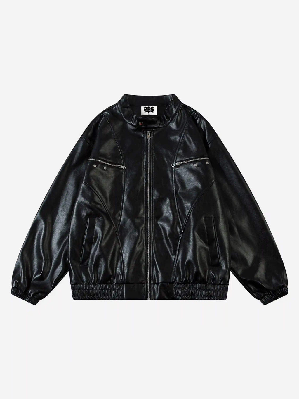 Disguisen American Retro Script Embroidered Motorcycle Jacket