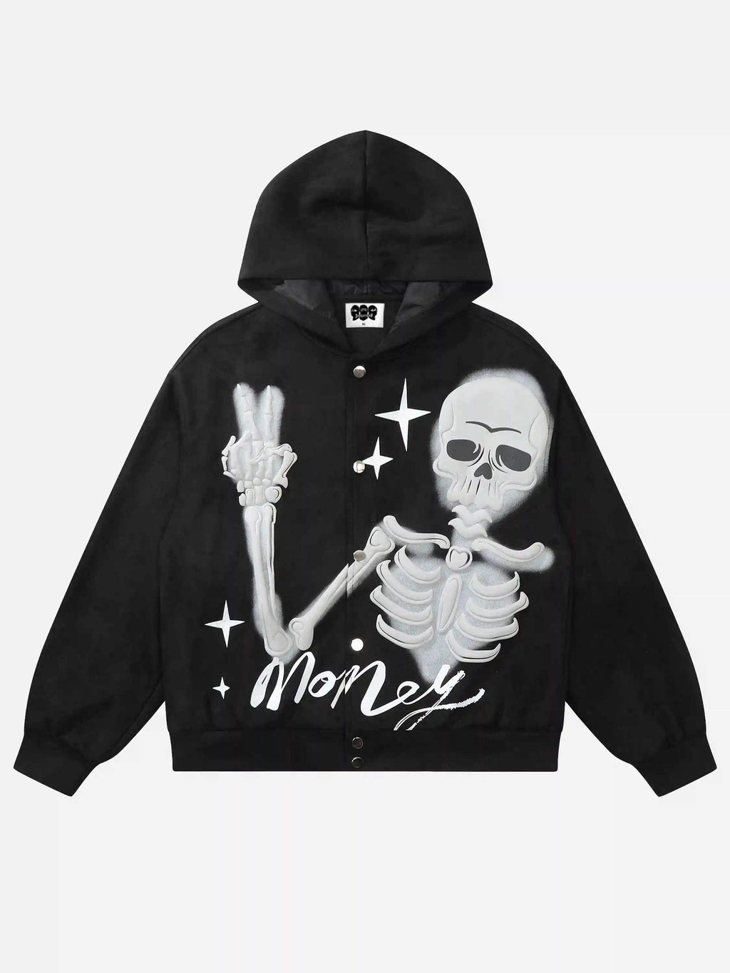 Disguisen American Style Skull Foam Print Cardigan Hoodies