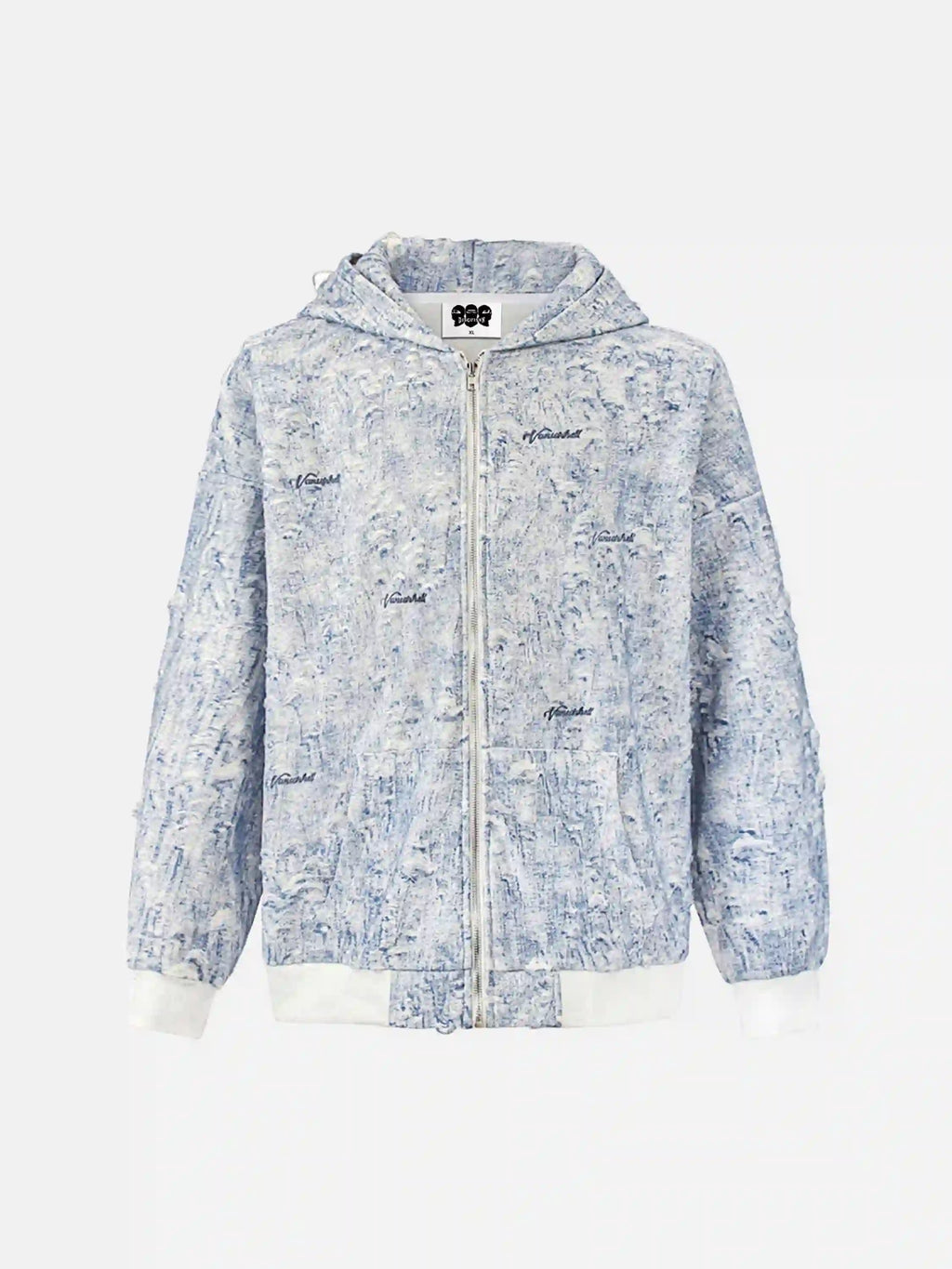 Disguisen Distressed Embroidered Zip-up Hoodie