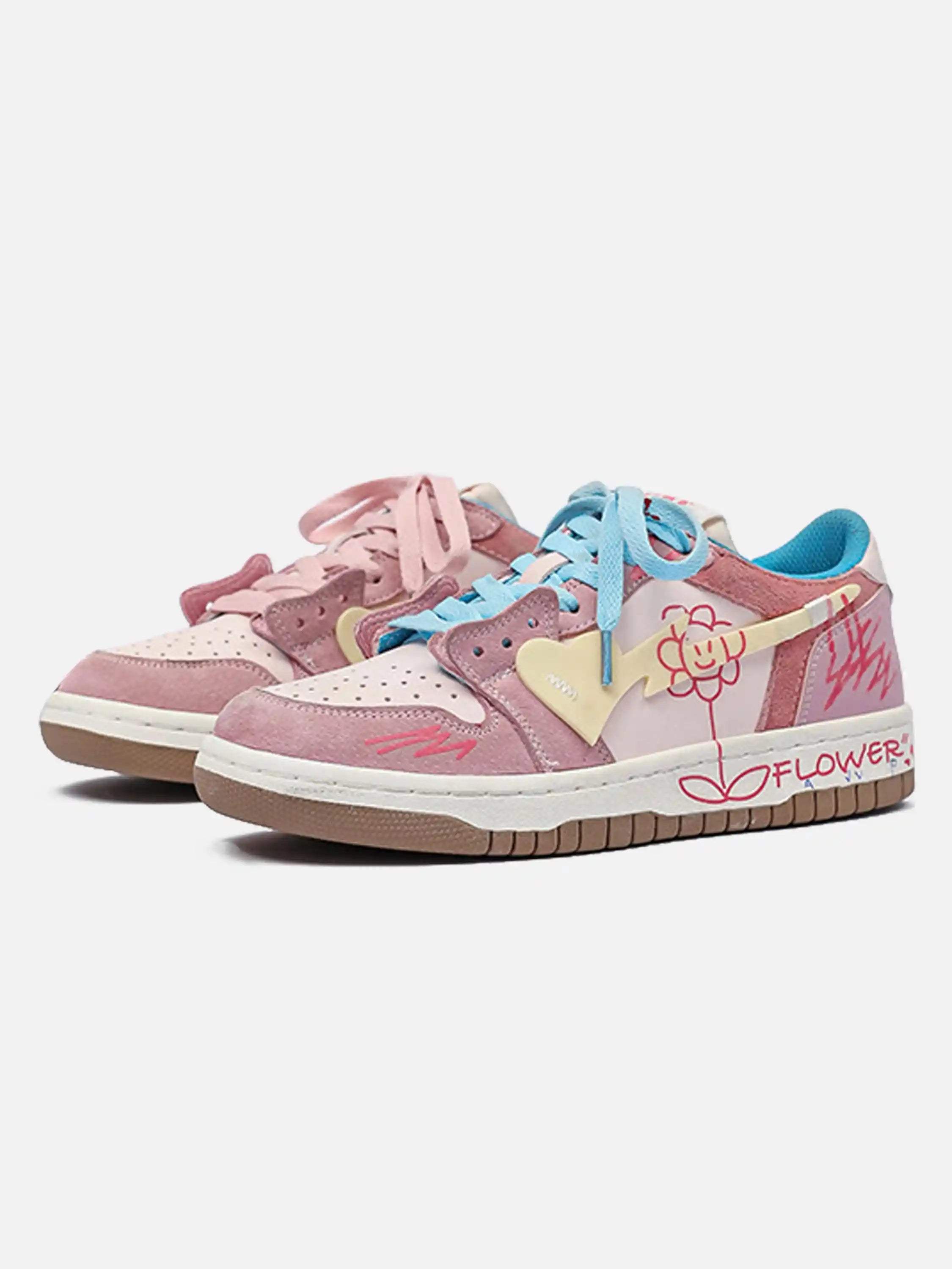Disguisen Niche Street Playful Flower Couple Casual Shoes