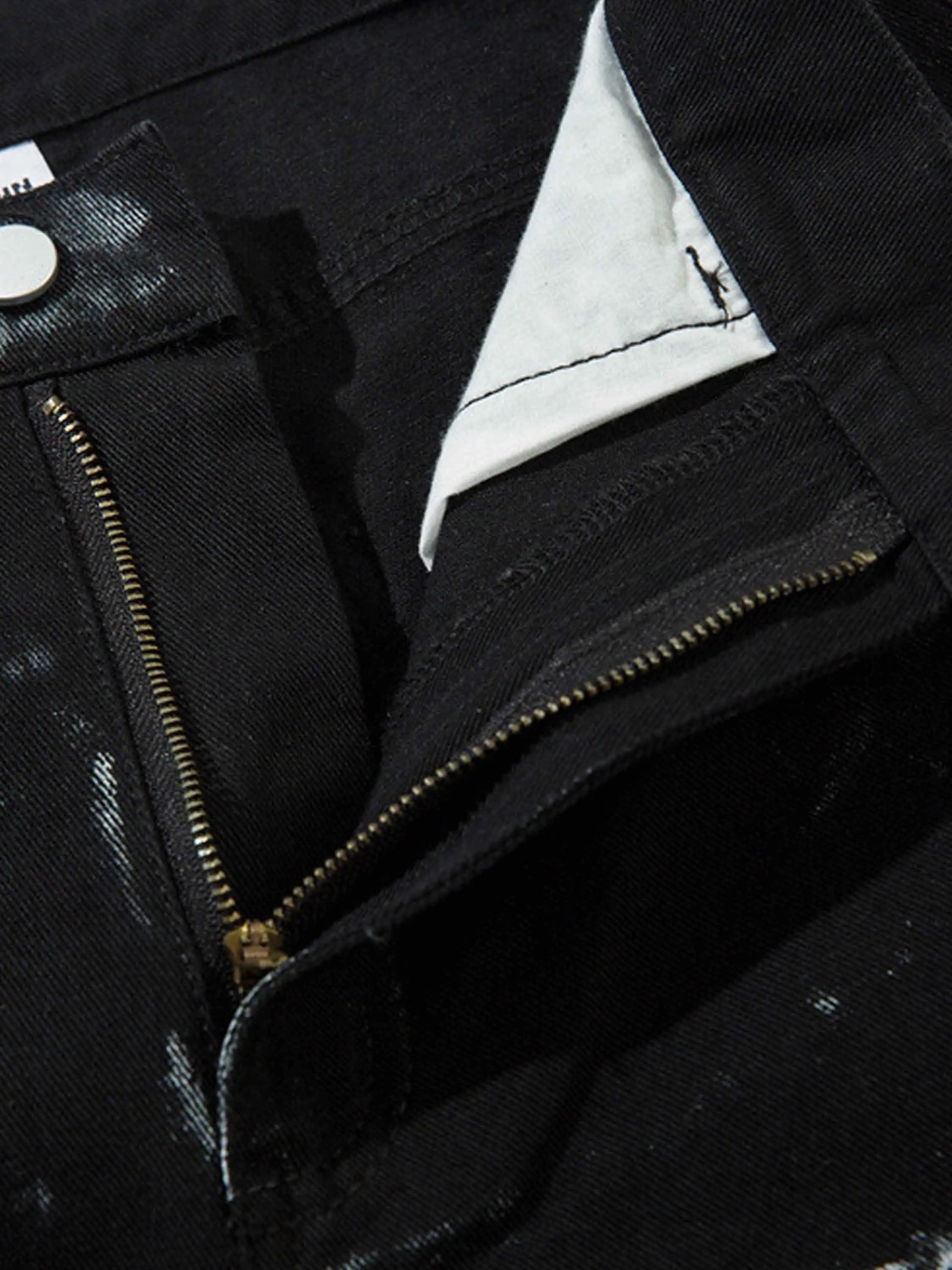 Disguisen Vintage Painted Wide-leg Pleated Jeans