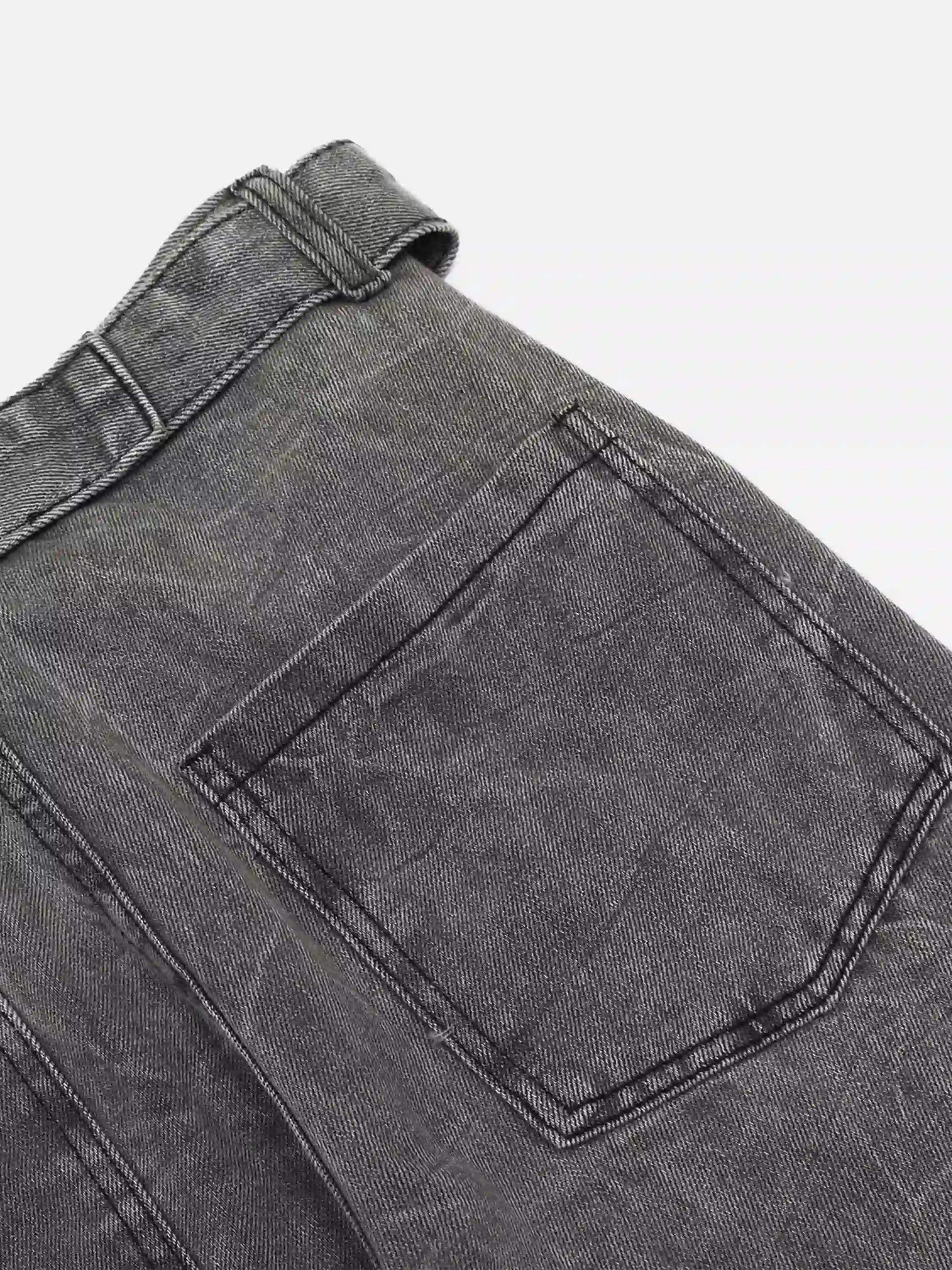 Disguisen Distressed Punk Jeans With Metal Belt