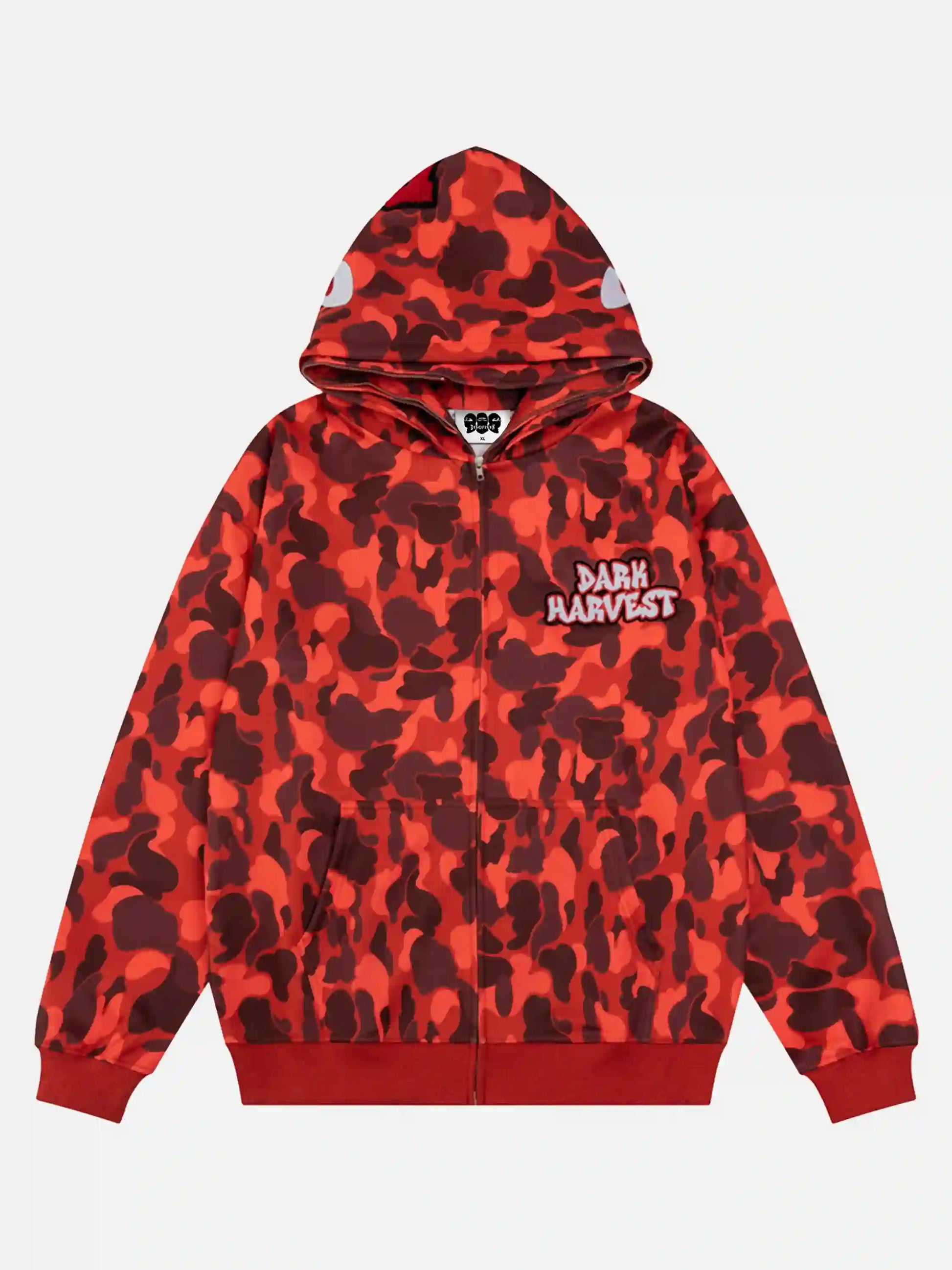 Camouflage Double Cap Design Hoodie