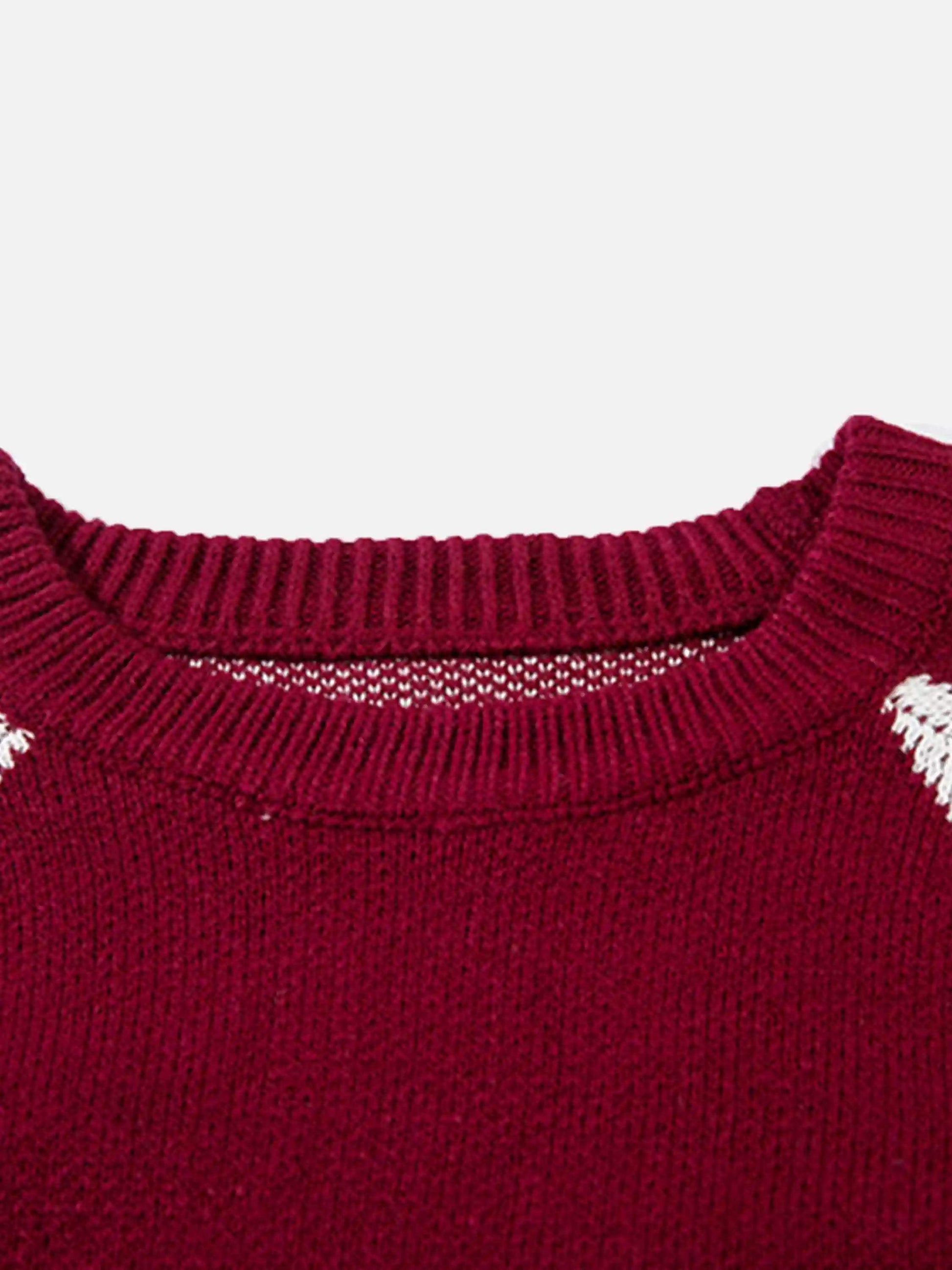 Disguisen Vibe Contrast Color Stitching Crew Neck Sweater