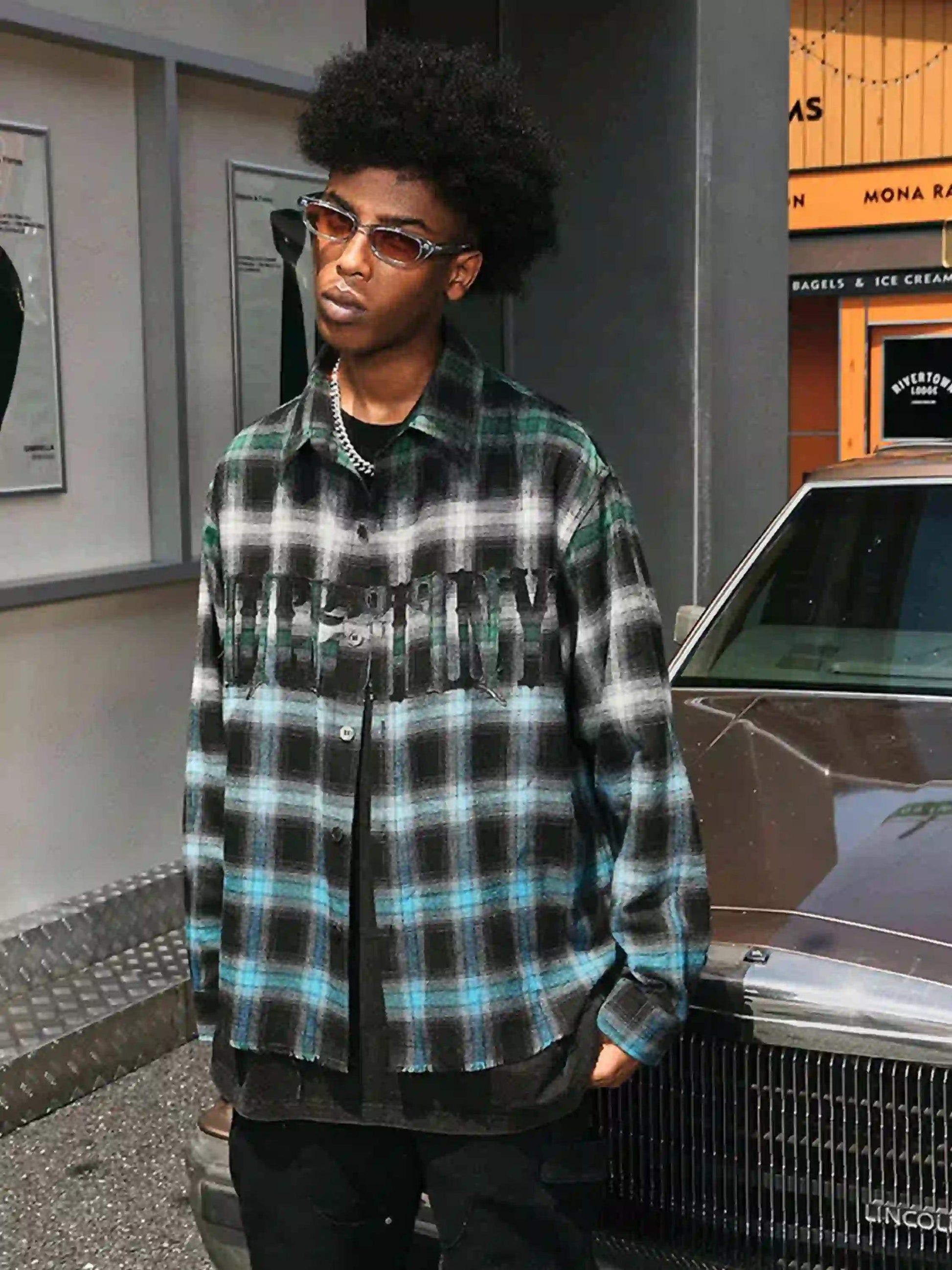 Disguisen American High Street Flame Contrast Patchwork Shirt