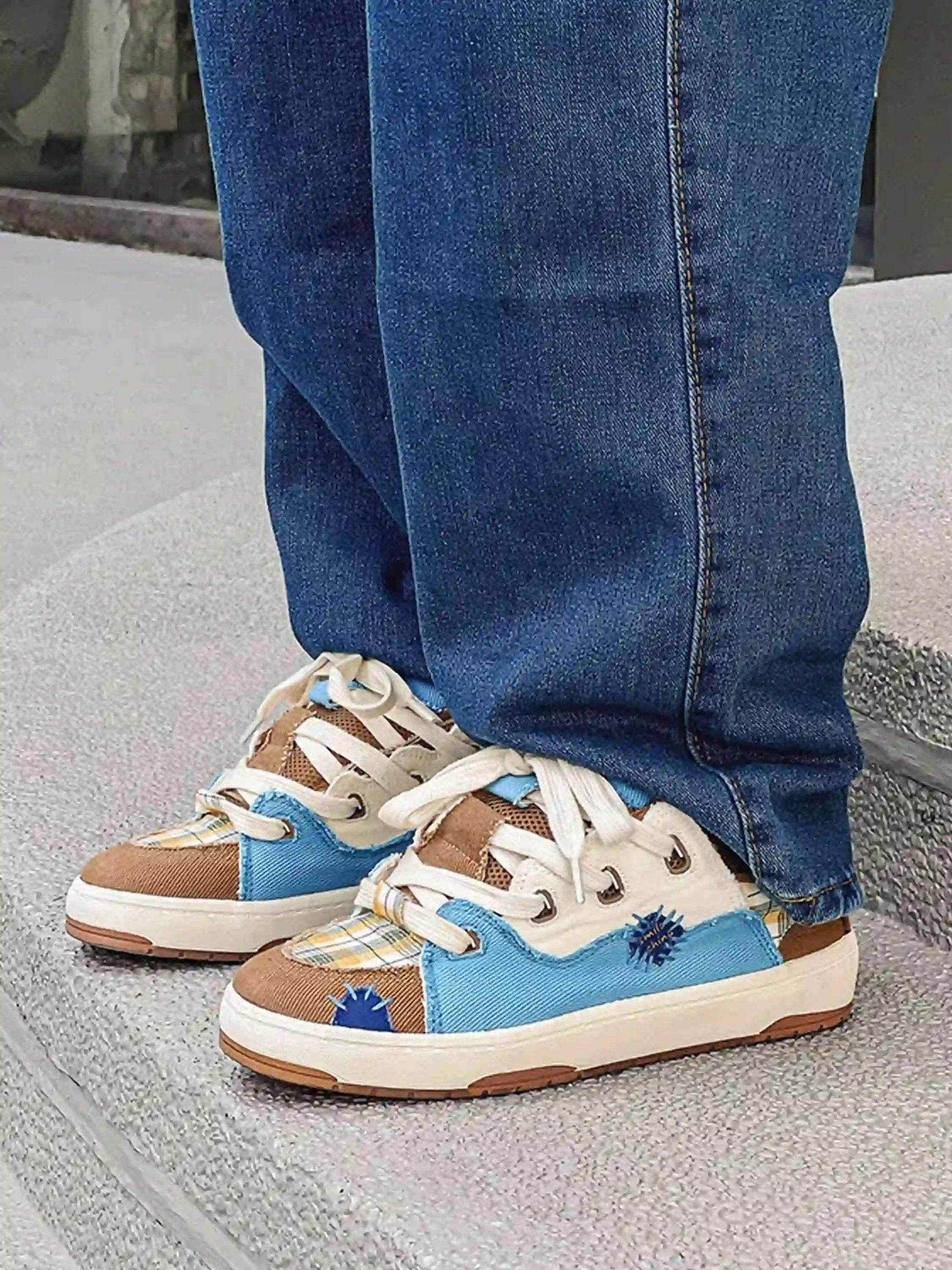 Disguisen Street Hip-Hop Color Matching Bread Shoes
