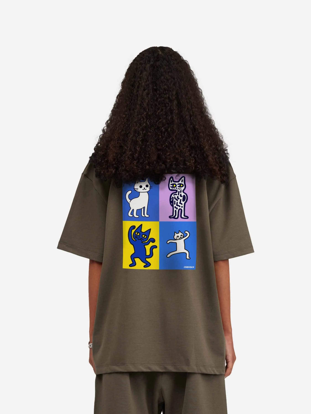 Disguisen Funny Cat Loose T-Shirt