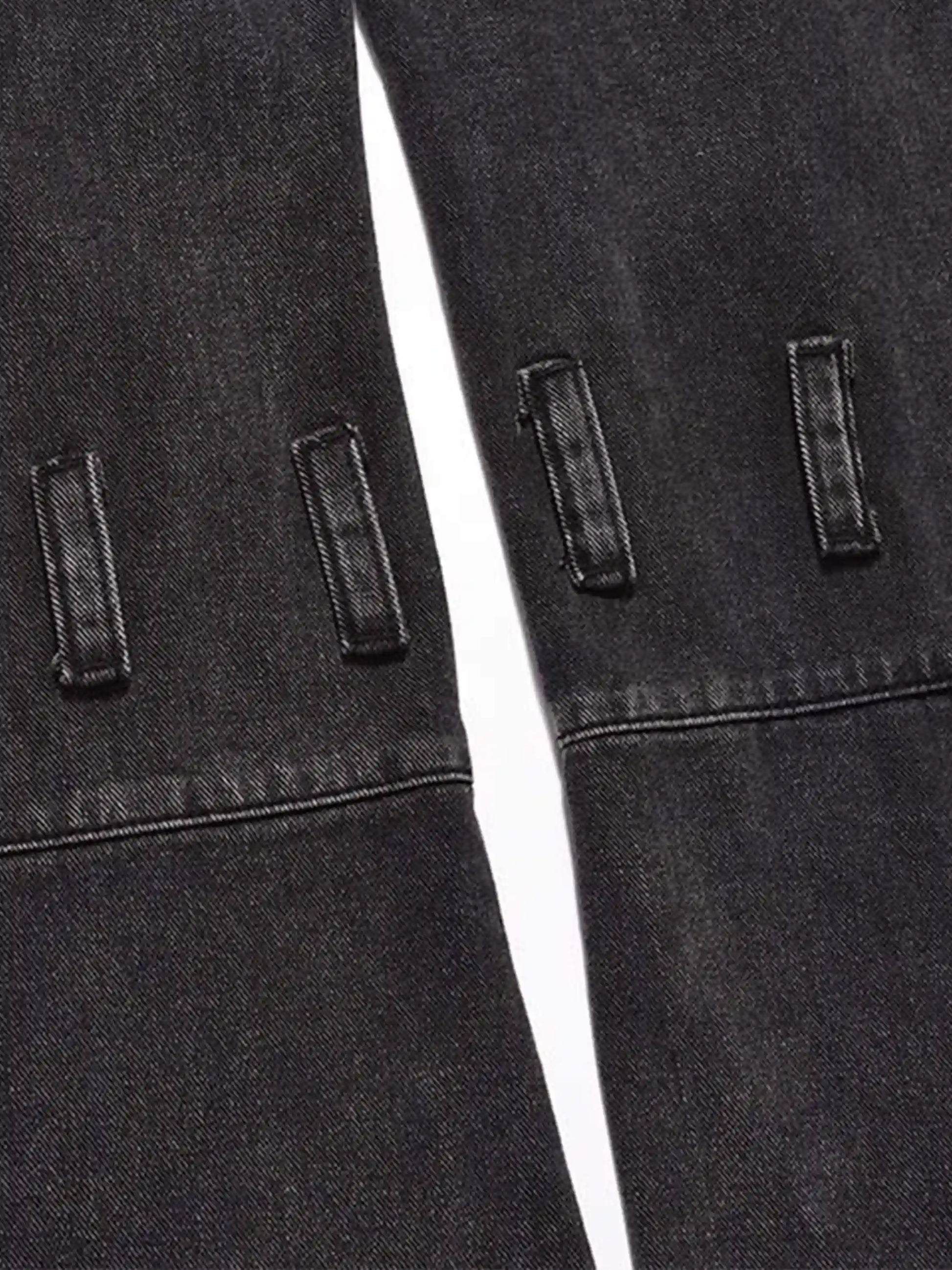 Vintage Punk Distressed Multi-pocket Jeans