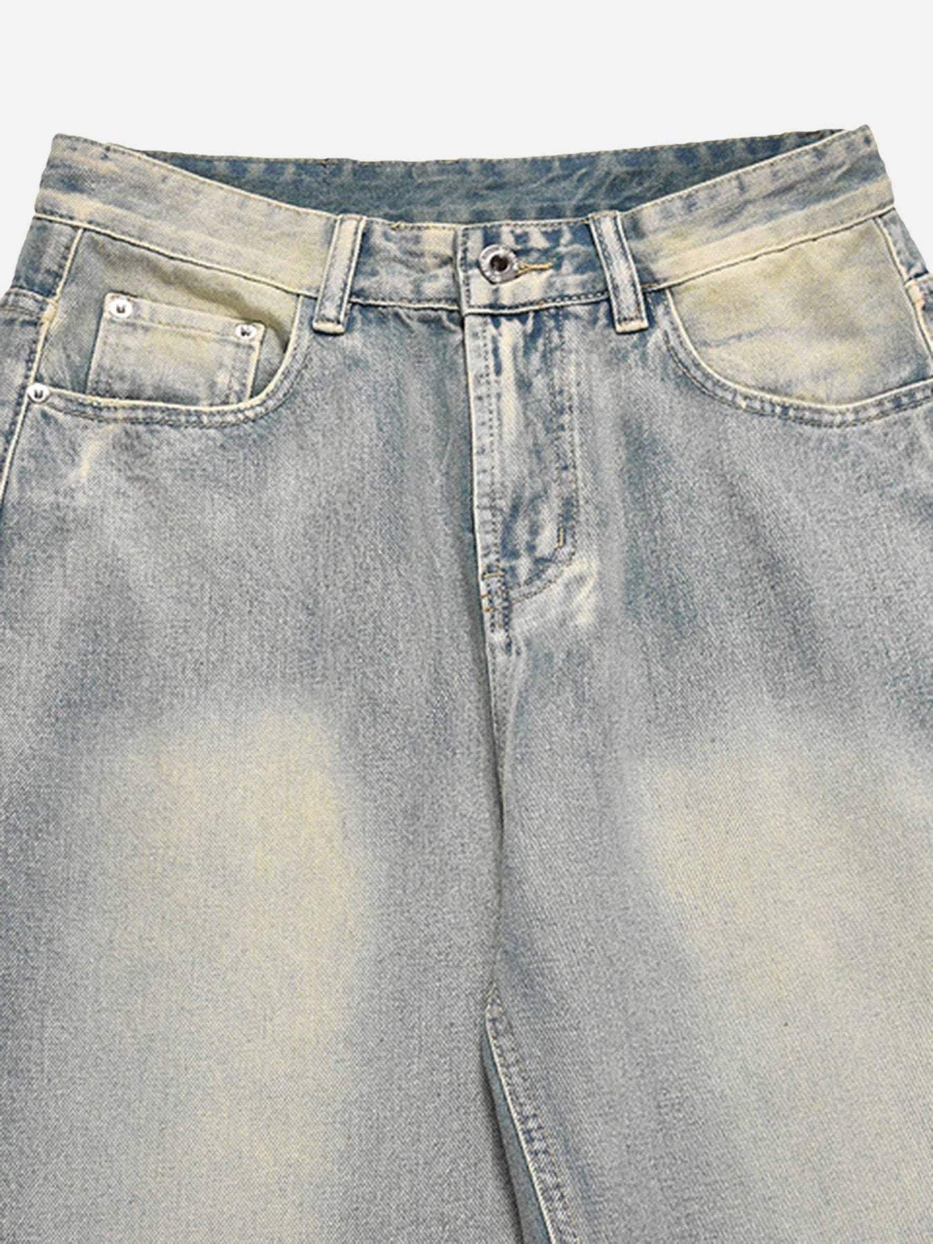 Washed Worn Loose Jeans