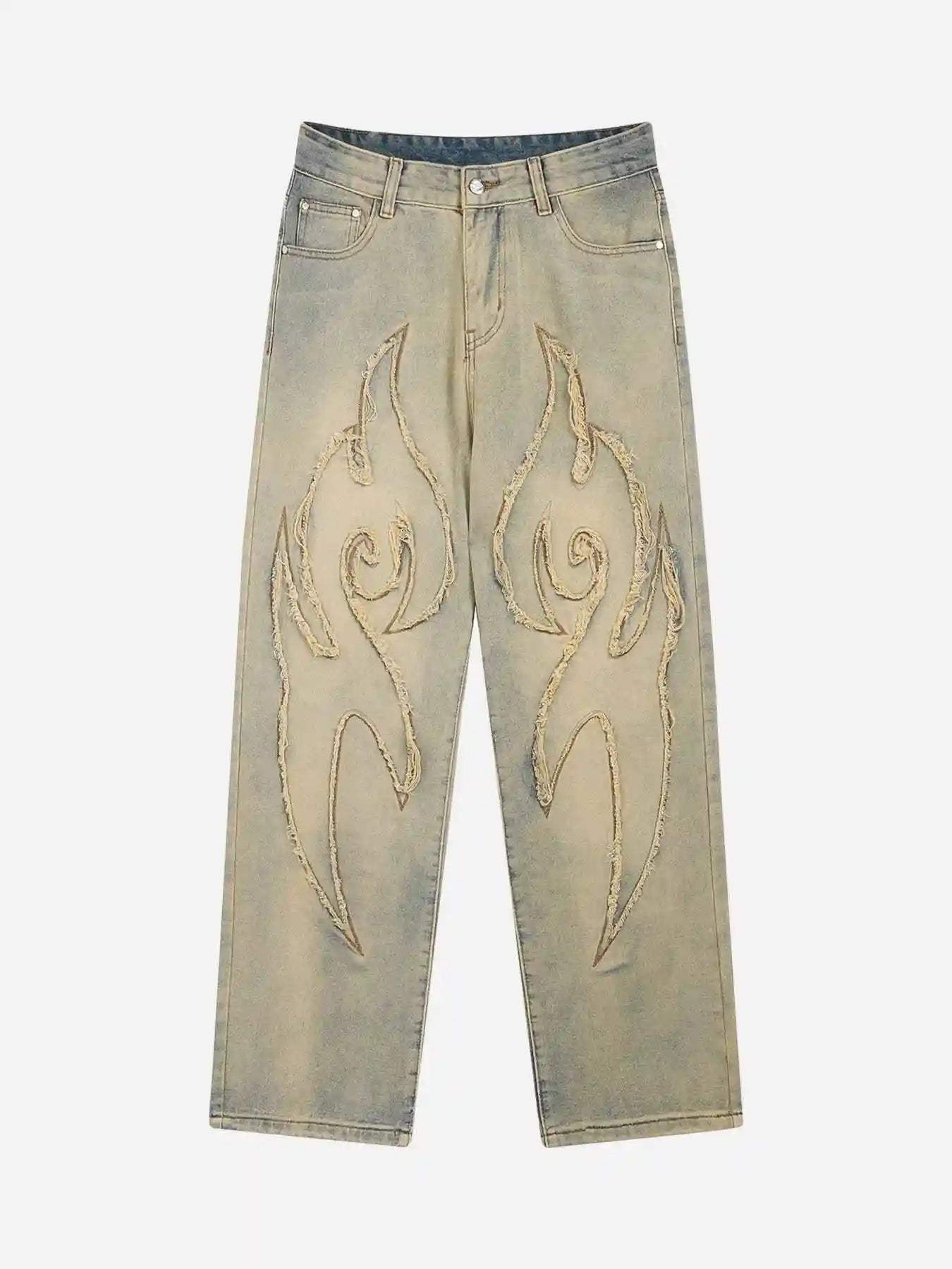 Disguisen American Embroidered Straight-leg Jeans