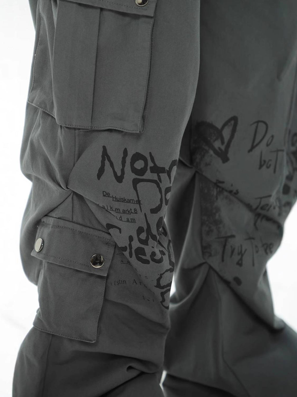 Vintage Water-Slurry Print Cargo Pants