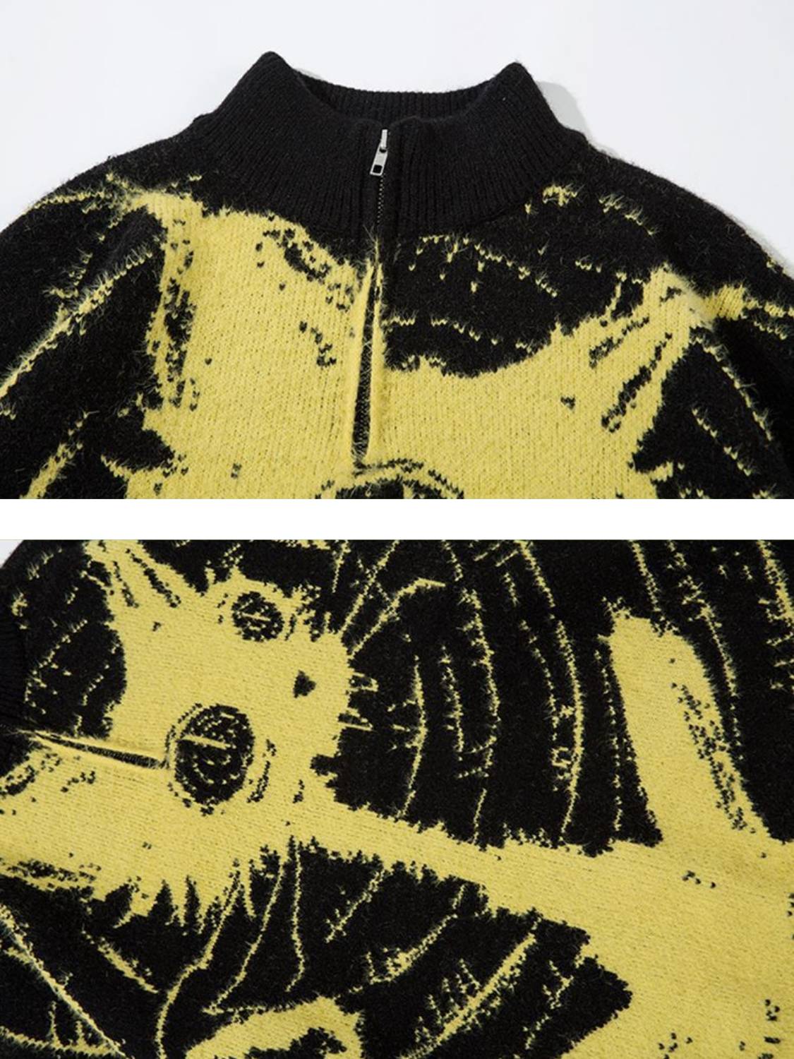 High Street Lazy Style Cat Jacquard Sweater