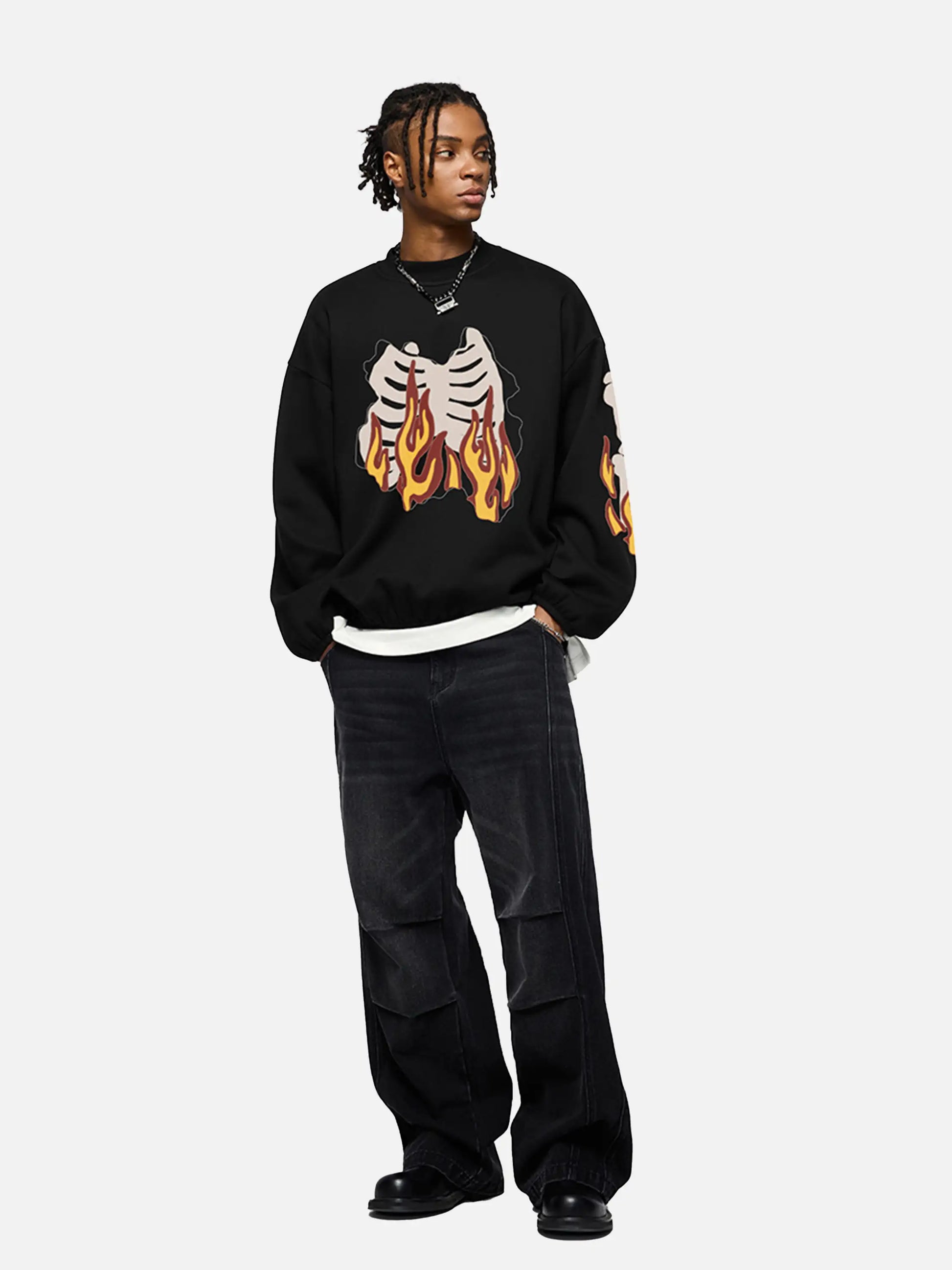 Disguisen Burning Bones Print Sweatshirt