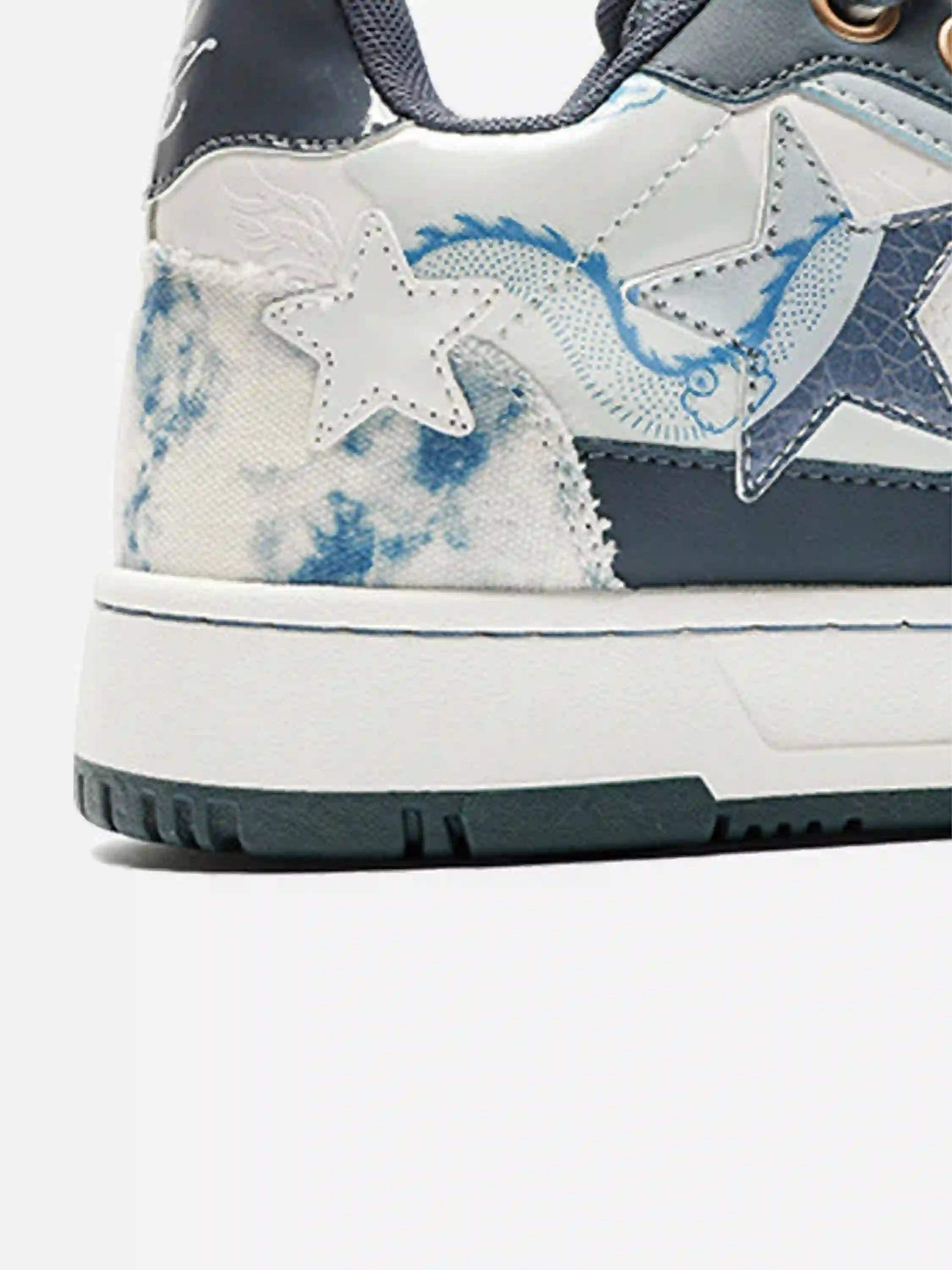 Disguisen Street Blue And White Porcelain Star Sneakers