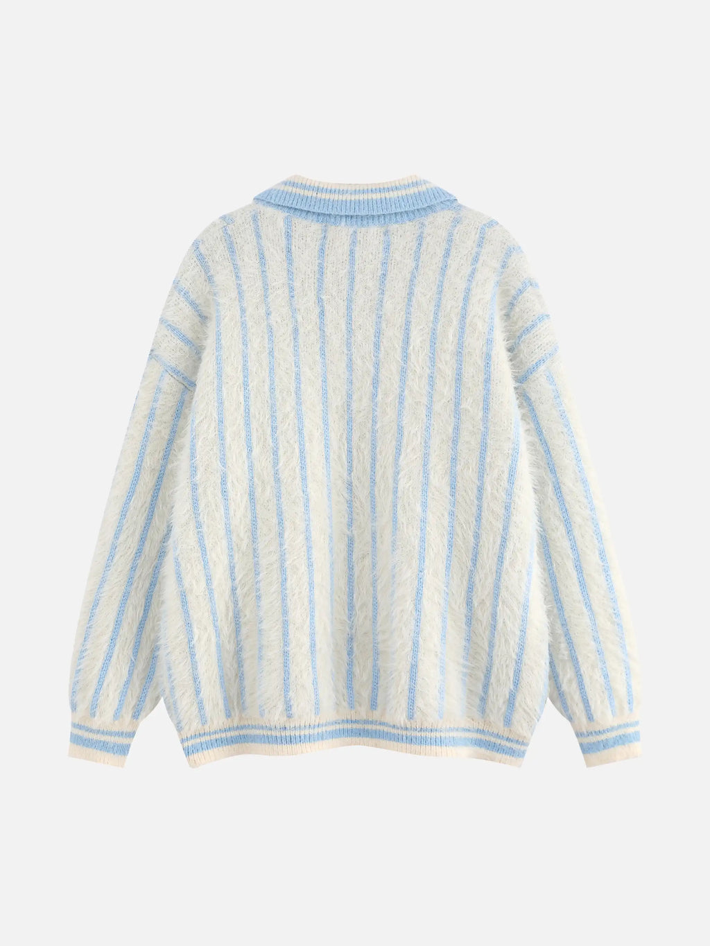 Disguisen Mohair Polo Collar Stripe Sweater