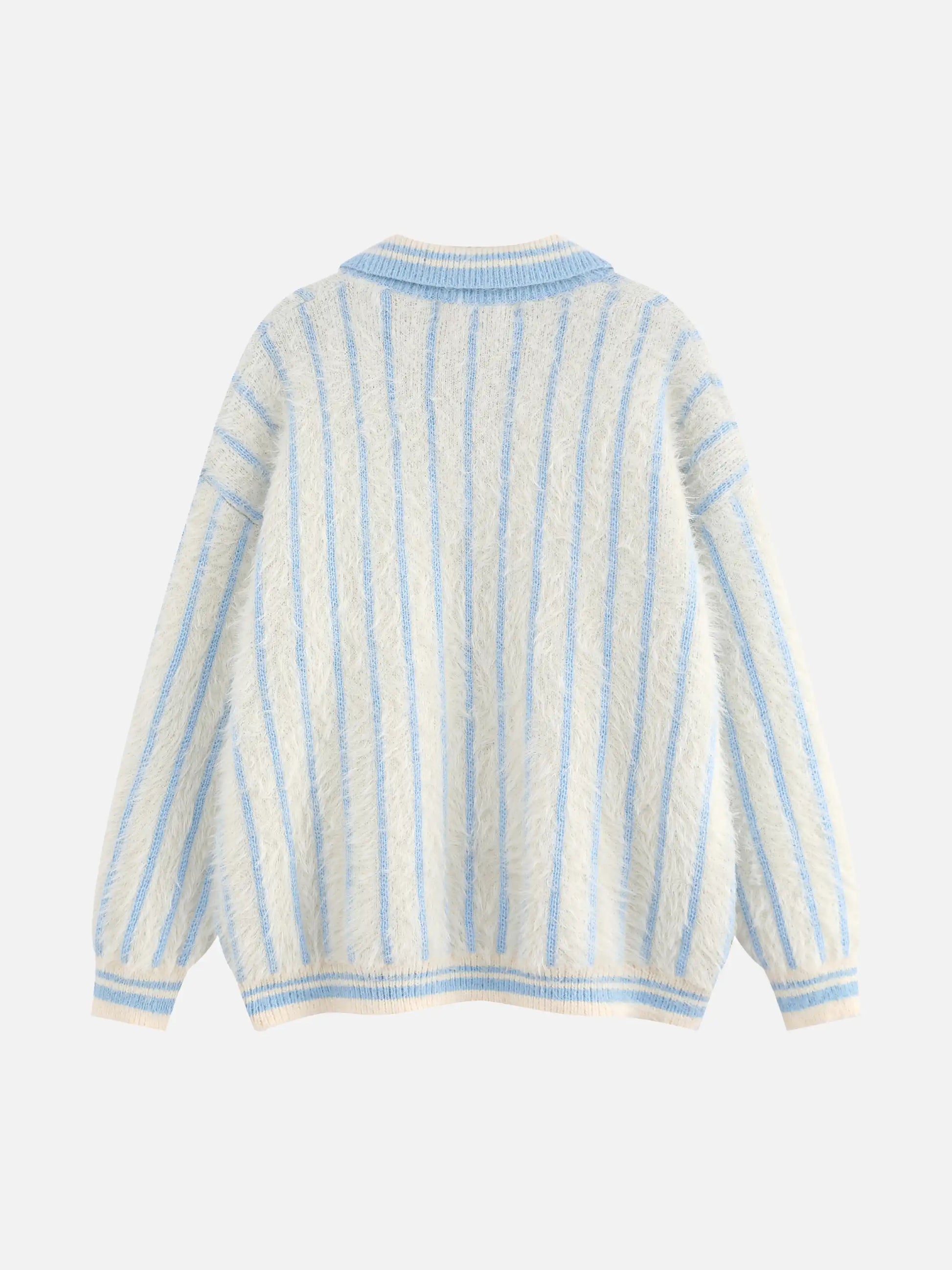 Maglione a righe con colletto polo in mohair Disguisen