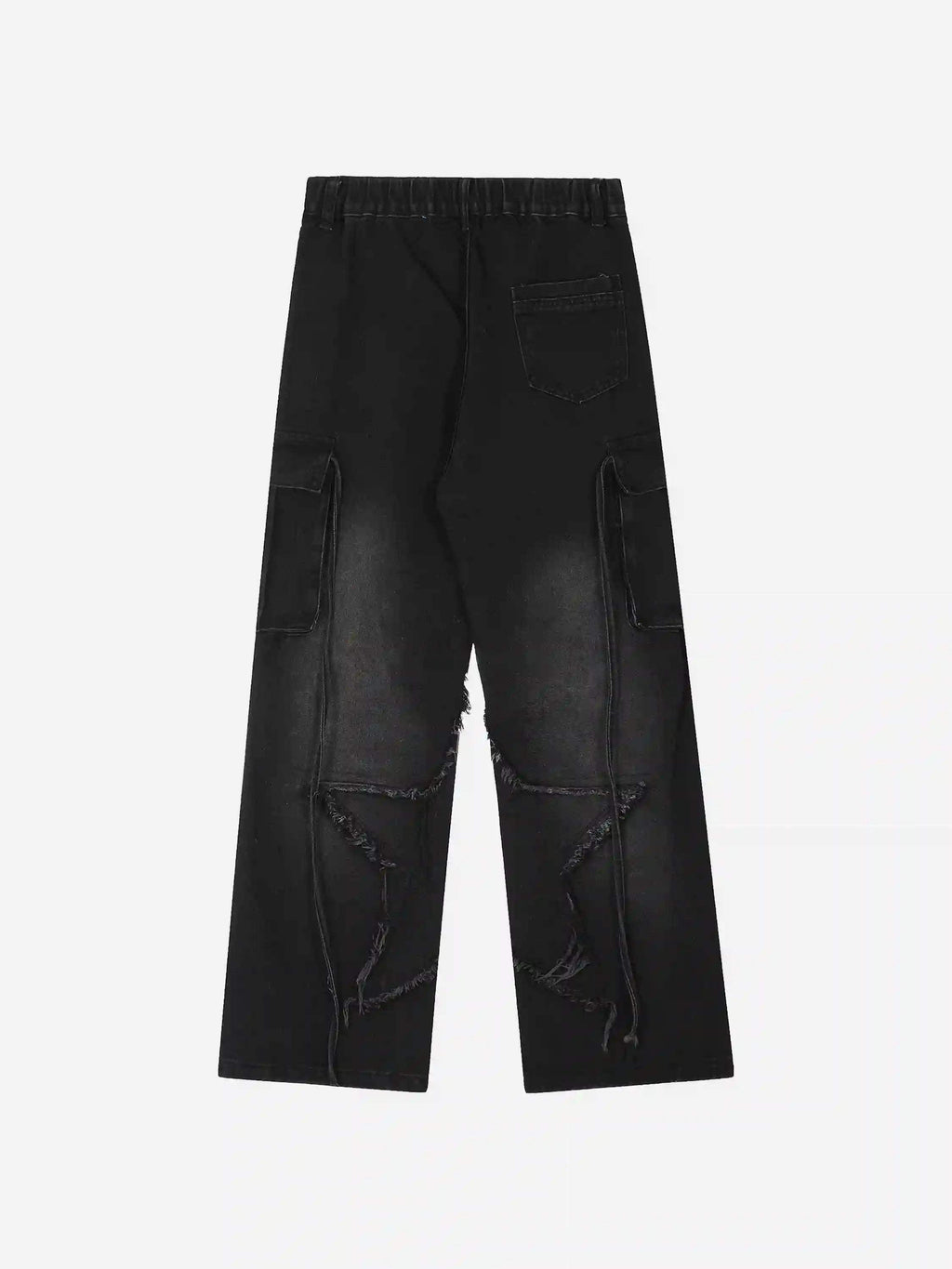 Multi-Pocket Star Patchwork Jeans