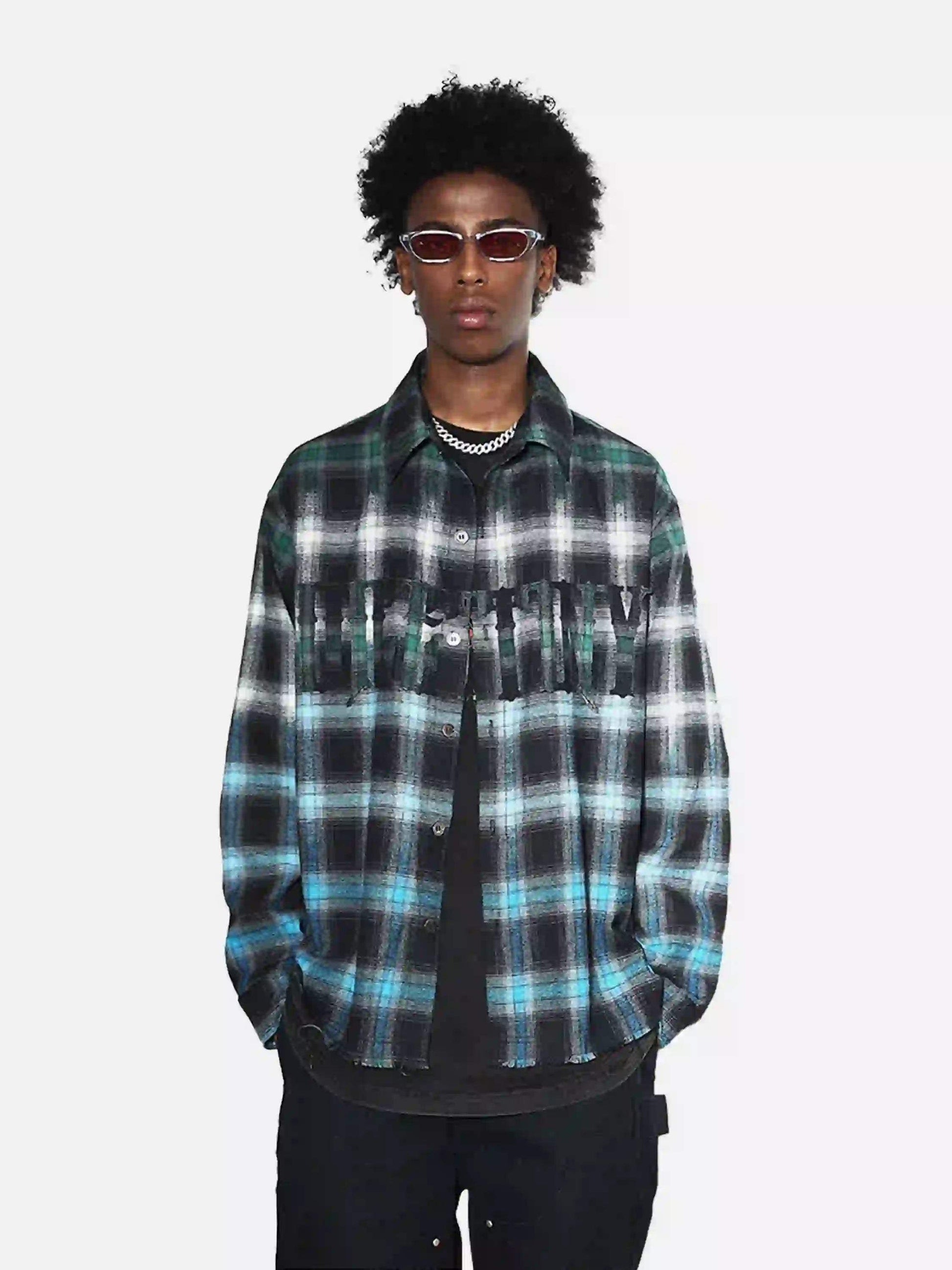 Disguisen American High Street Flame Contrast Patchwork Shirt