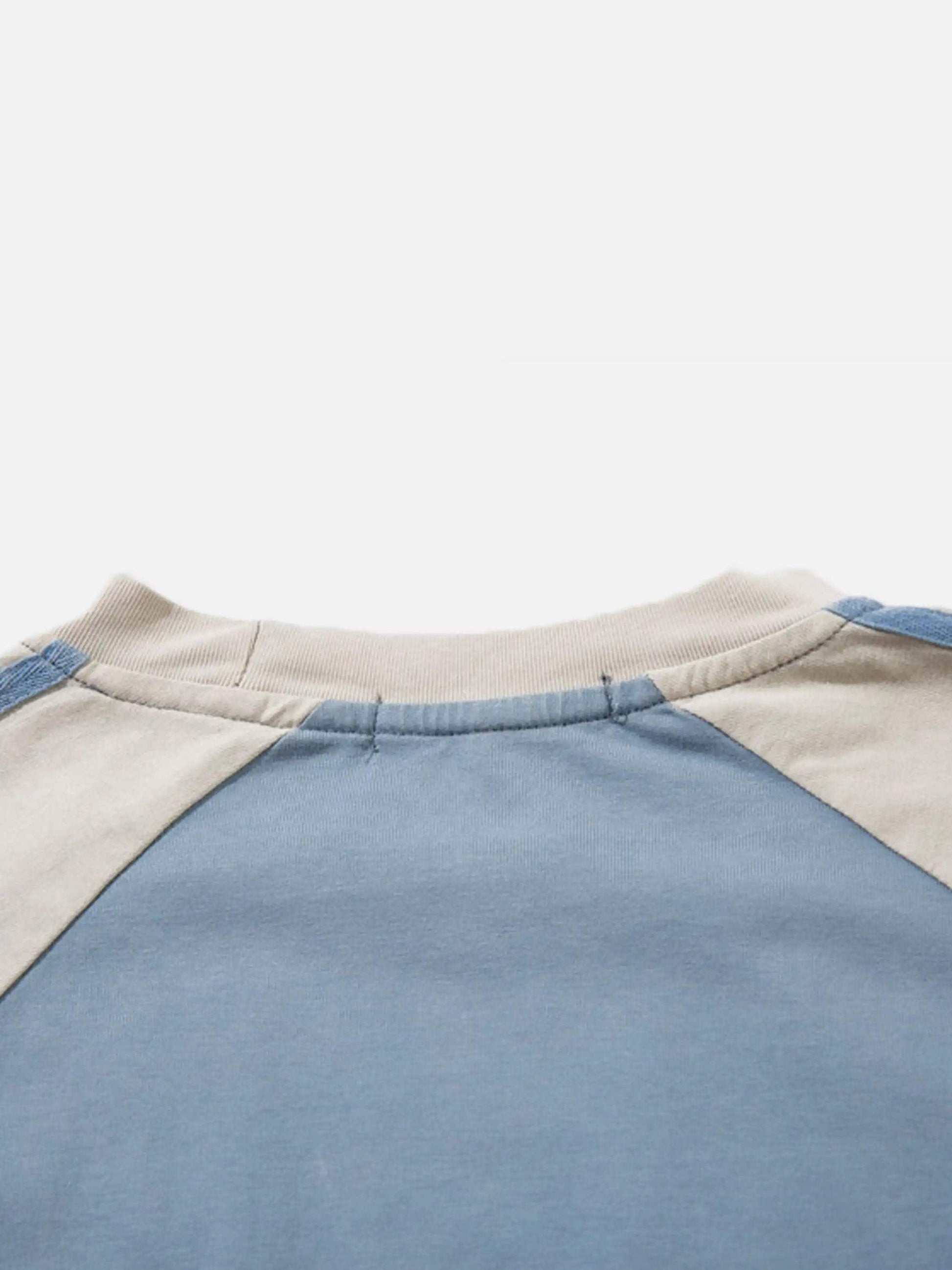 Disguisen Contrast Color Raglan Hip-Hop Long-Sleeved T-Shirt