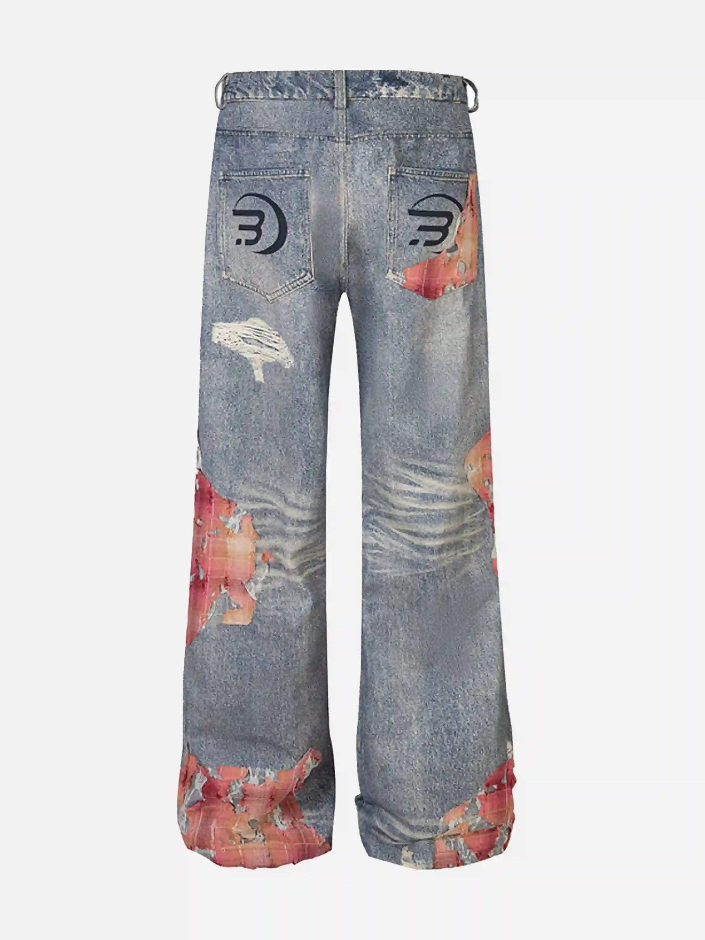 Disguisen Retro Patchwork Street Jeans