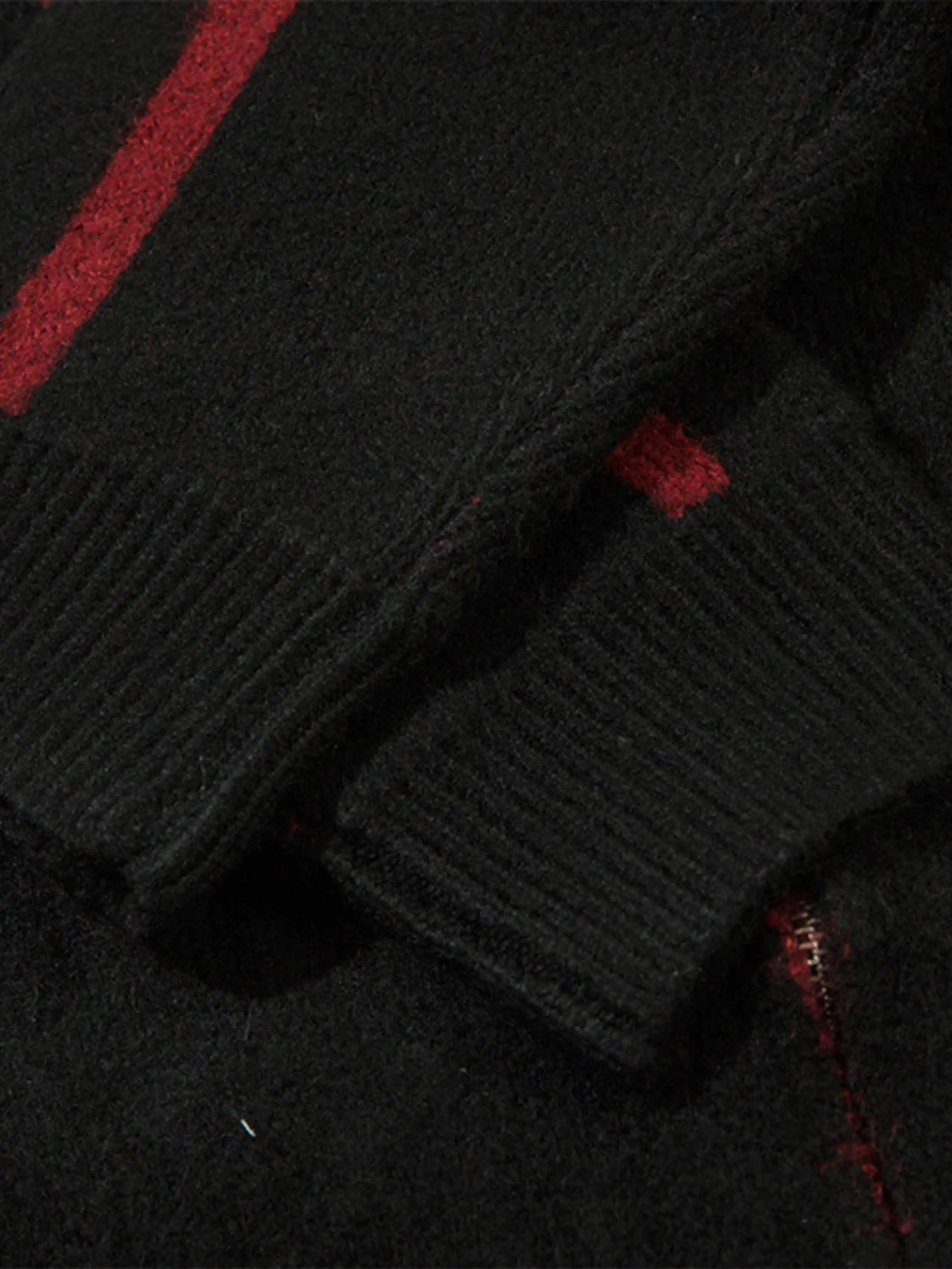 Disguisen Contrast Color Racing Zip-up Cardigan