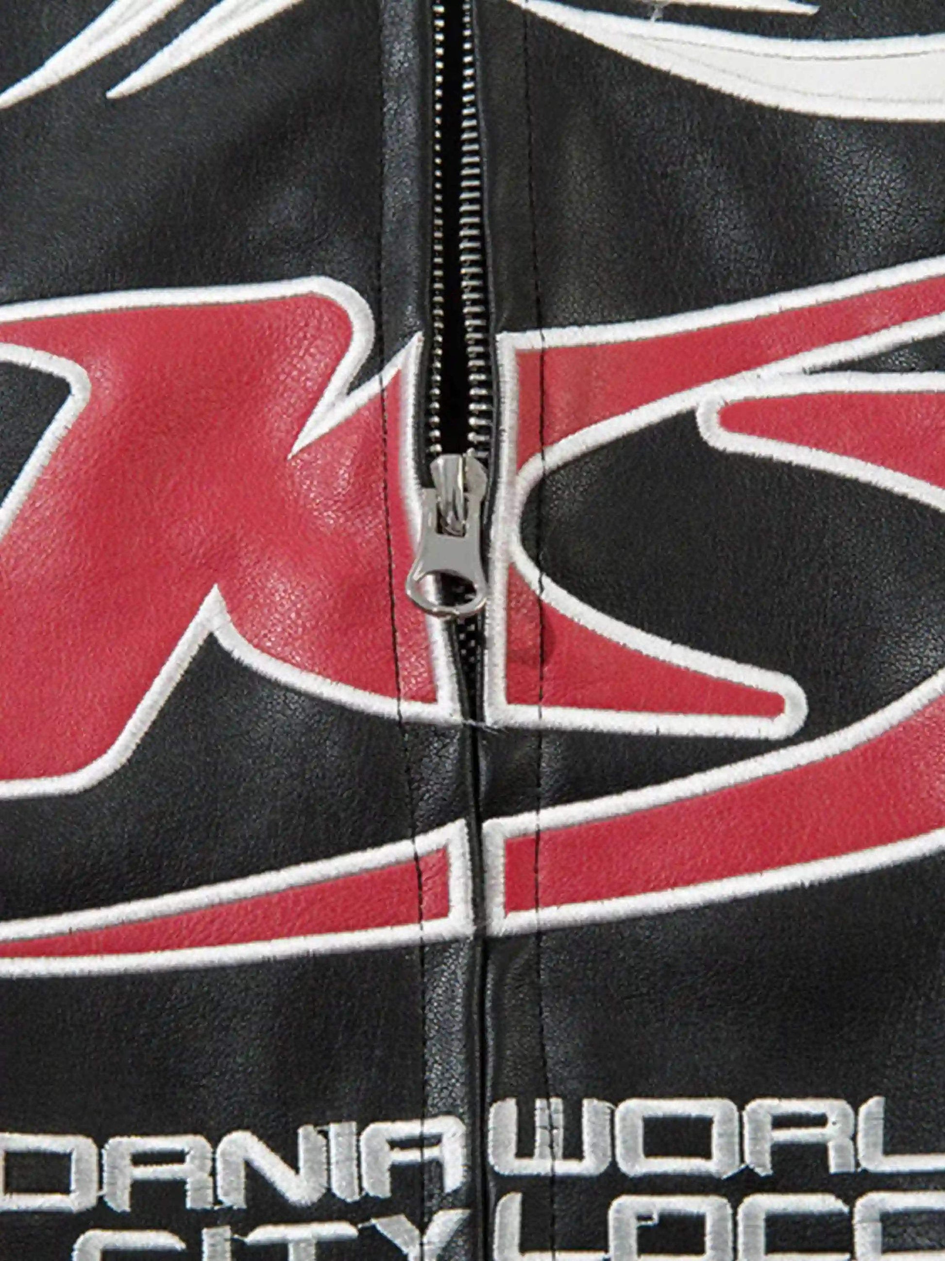 Disguisen Gothic Alphabet Patch Racing Collar Jacket