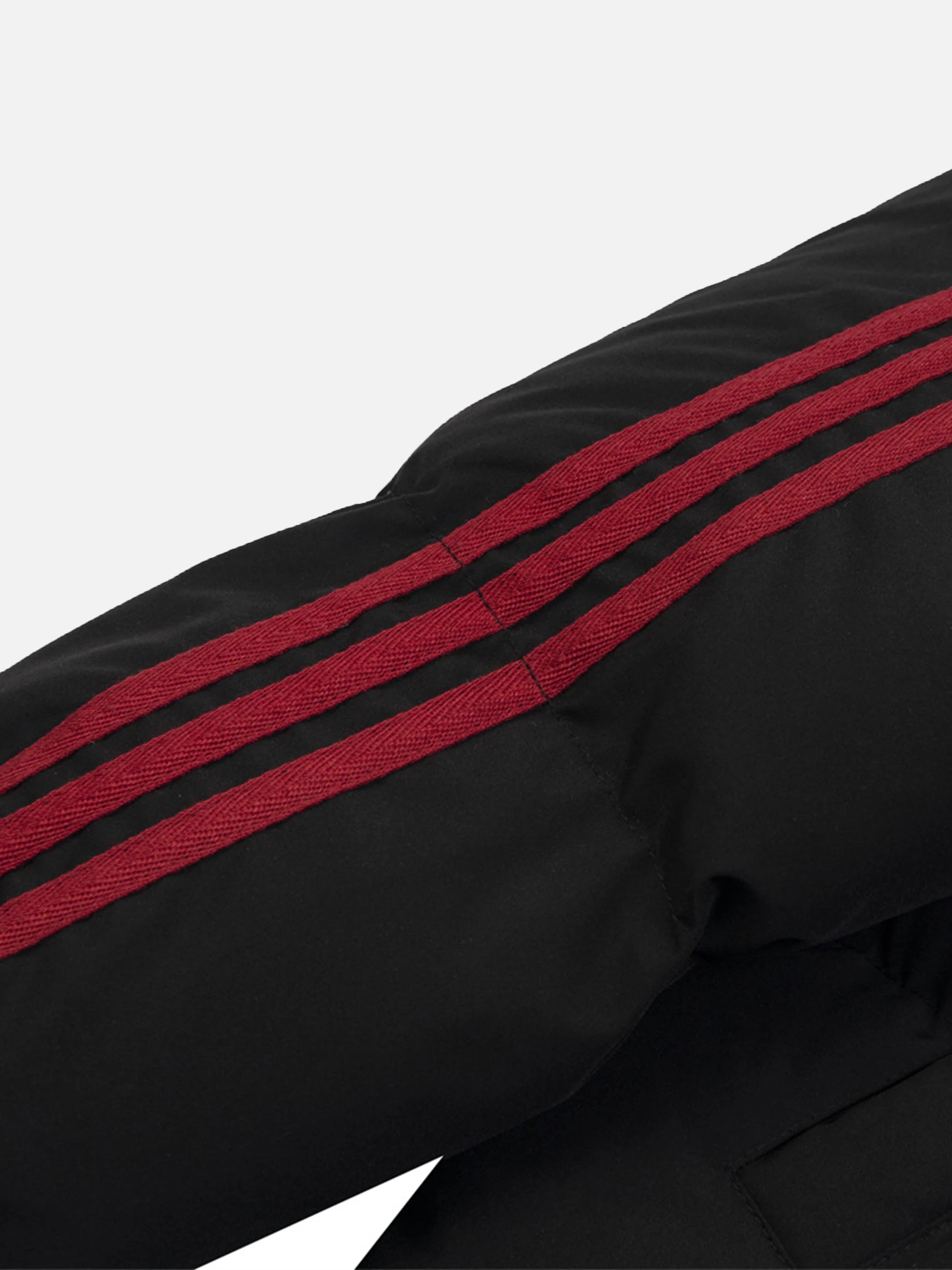 Vintage Sports Striped Stand Collar Coat