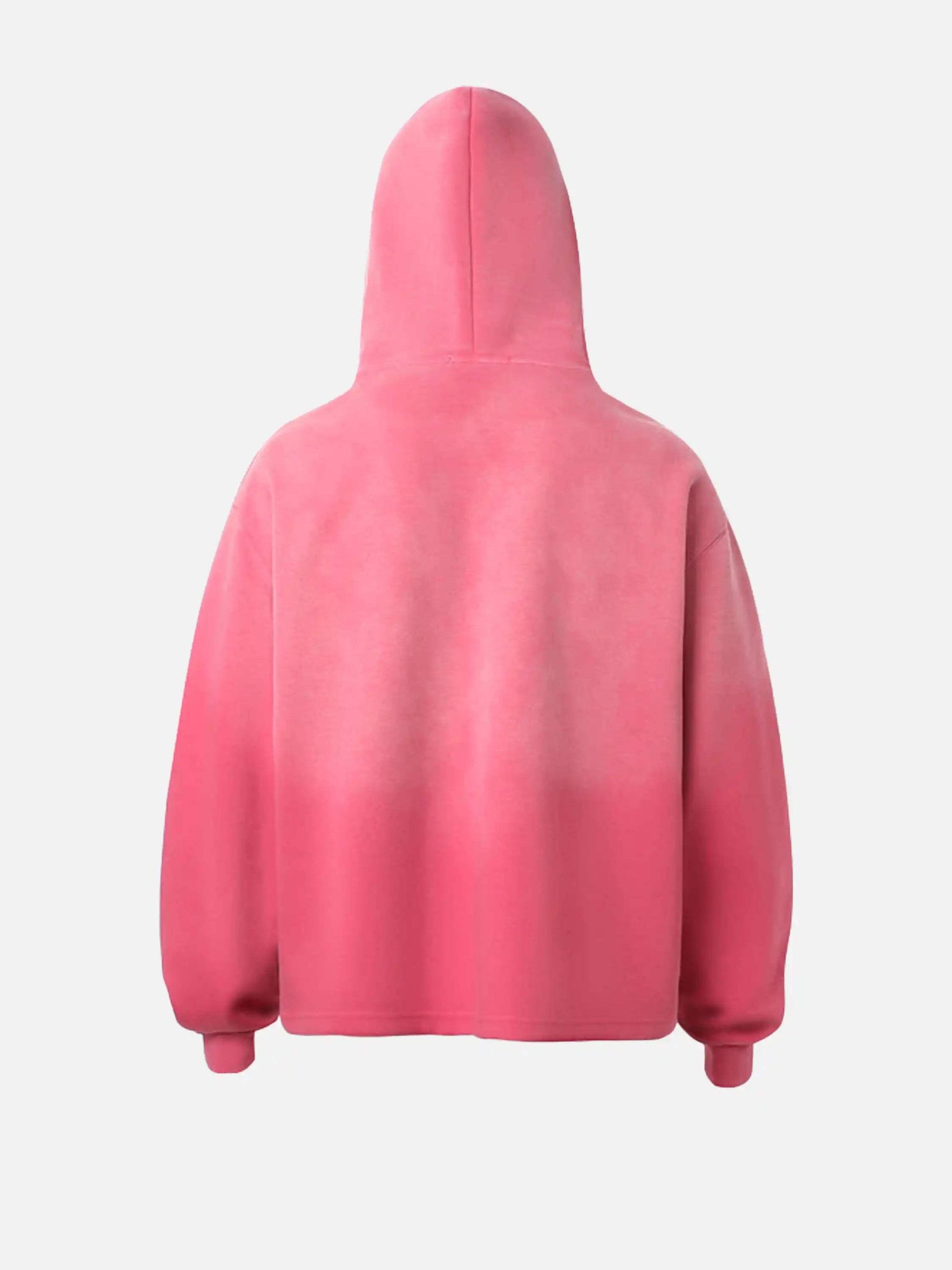 Graffiti Letter Gradient Distressed Hoodie