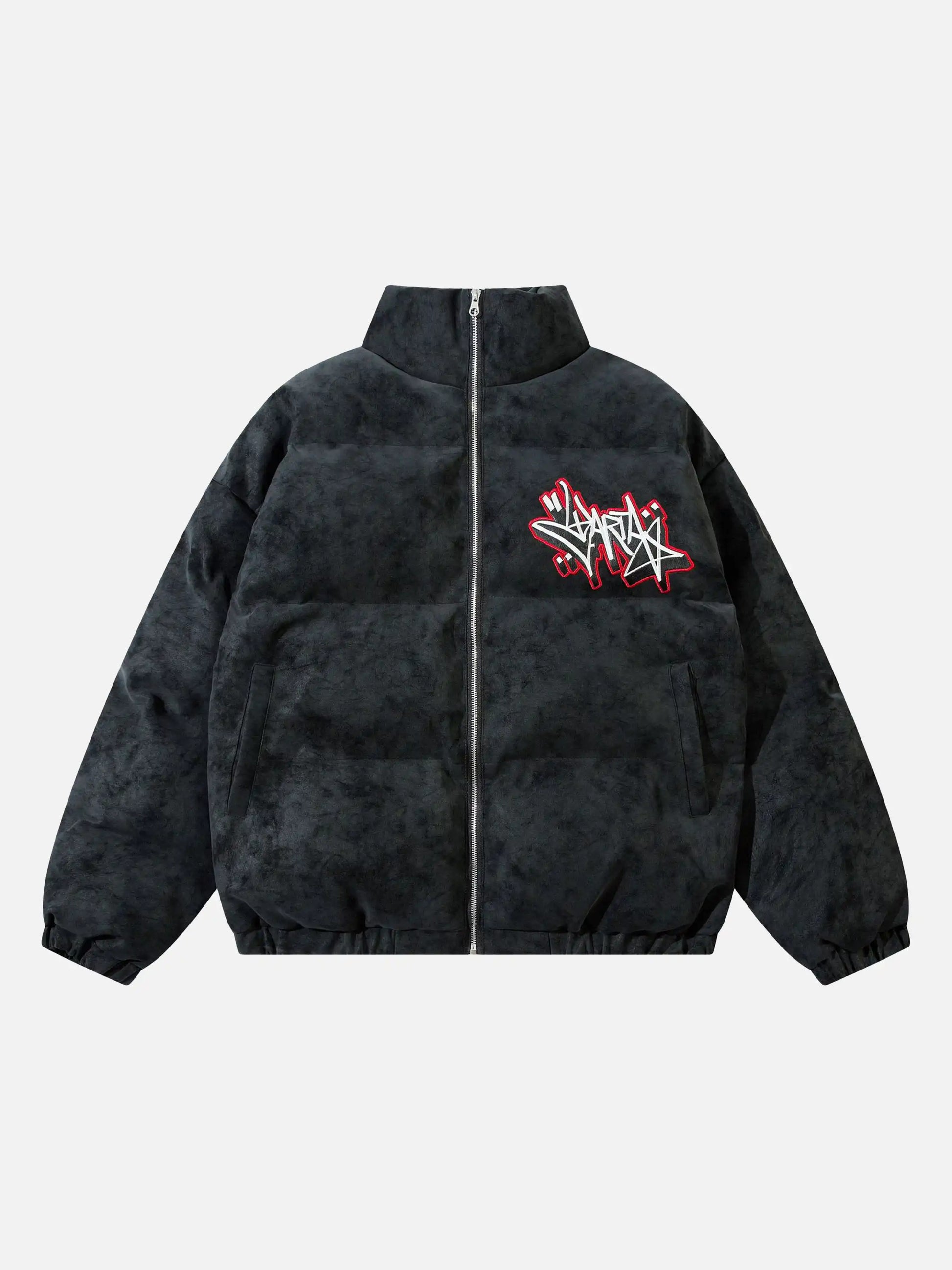 Disguisen American Retro Handwriting Embroidered Coat